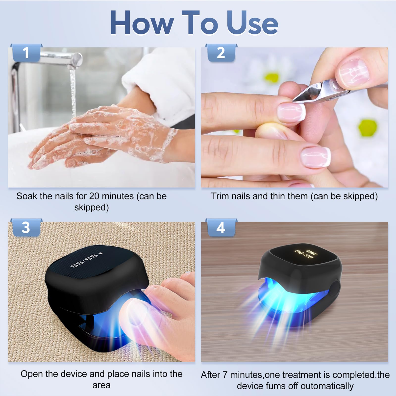 Nail Fungus Laser Treatment Led Light Device - Nail Fungal Infections, Significantly Improve Symptoms Such As Deformation And Painful Walking(black) - Medaid International