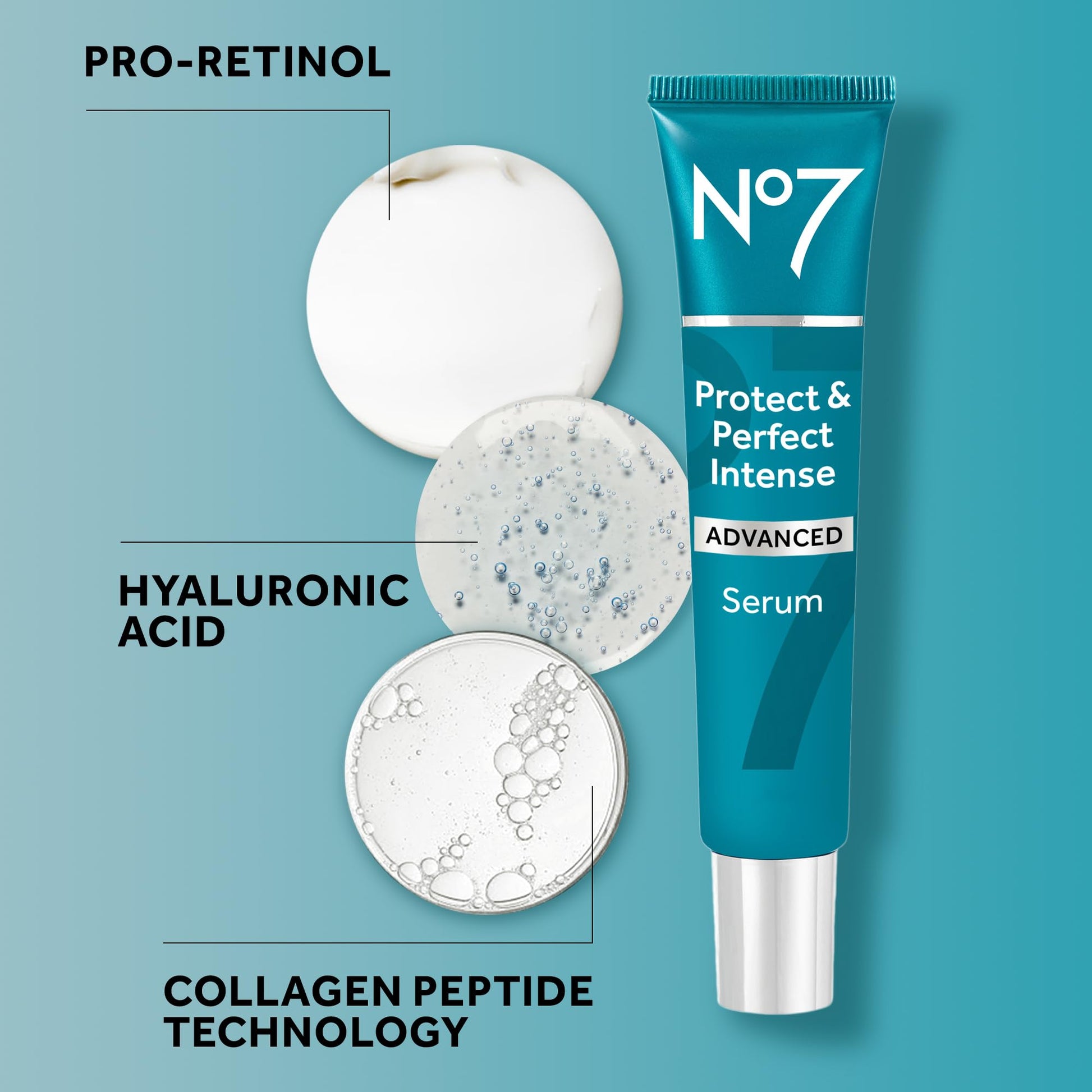 No7 Protect & Perfect Intense Advanced Serum - Anti-Aging Face Serum that Visibly Smoothes & Firms Fine Lines and Wrinkles - Formulated with Hyaluronic Acid and Matrix 3000+ Technology (1 Fl Oz) - Medaid International