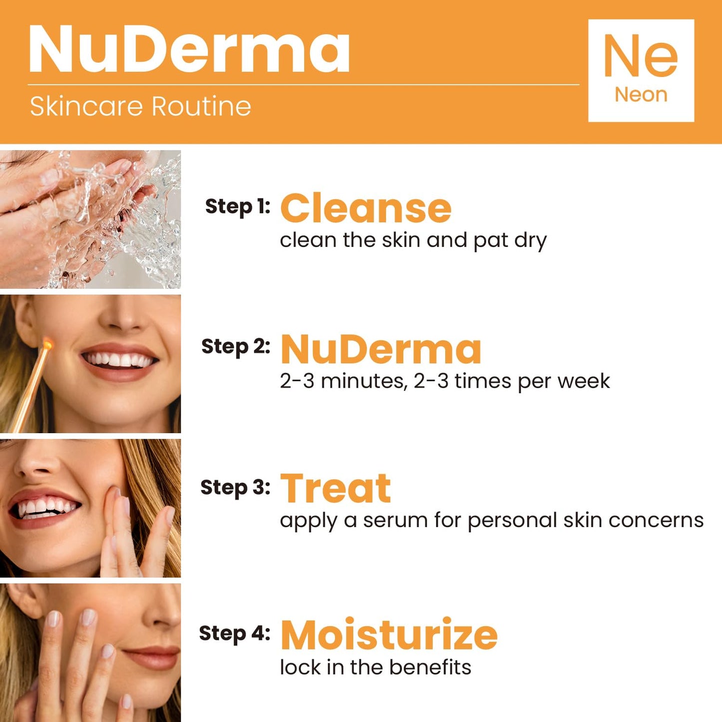 Pure Daily Care NuDerma Handheld Skin Therapy Wand Machine w/Neon – Anti-Aging - Skin Tightening - Wrinkle Reducing - Dark Circles – Clarifying - Hair & Scalp Stimulator - Medaid International