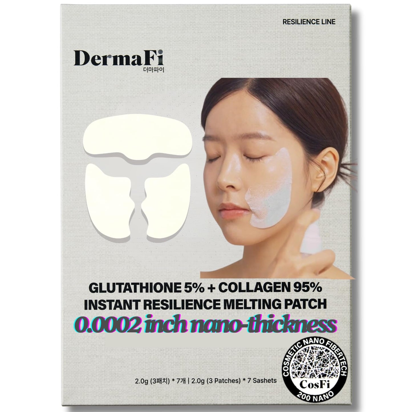 Produco [DermaFi] Glutathione 5% + Collagen 95% Instant Resilience Melting Patch Facial Mask Pack (7 pack) Korean Beauty - Medaid International