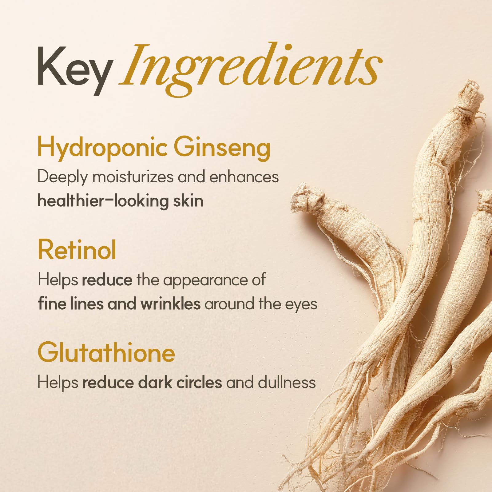 The Face Shop Ginseng Glow Eye Serum - Reduces Visible Dark Circles & Wrinkles, with Korean Ginseng, Retinol, Anti Aging, Korean Skincare, 30ml / 1.01 fl. oz. - Medaid International