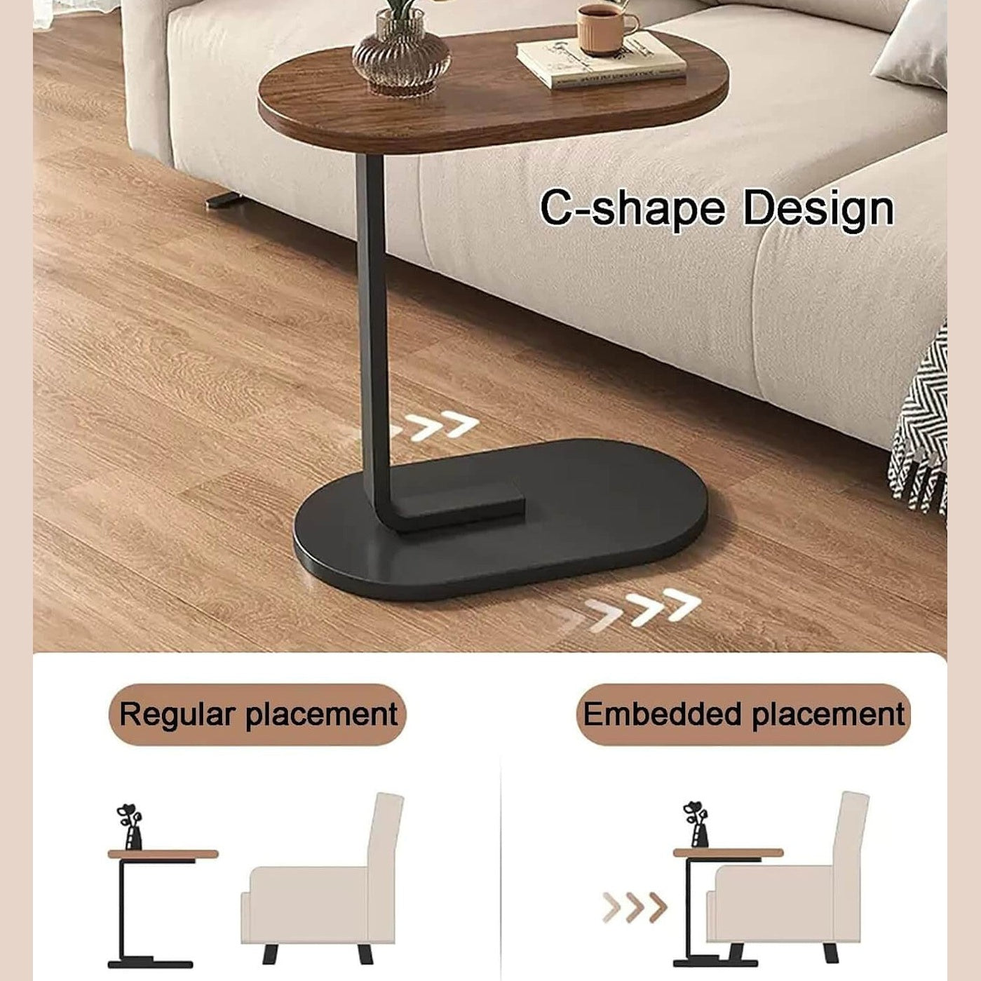 C-shaped side table