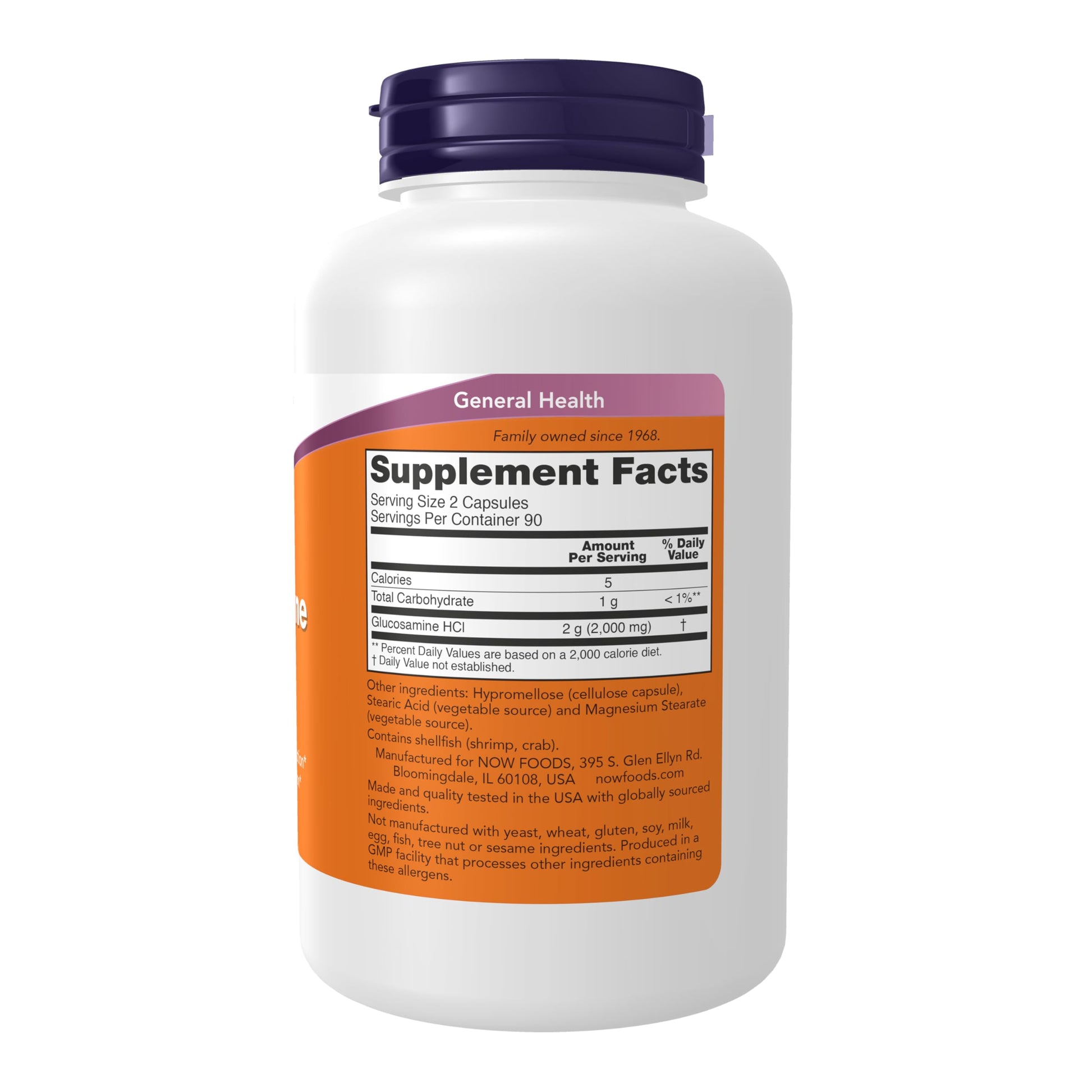NOW Foods Supplements, Glucosamine '1000', with UL Dietary Supplement Certification, 1 g Per Capsule, 180 Veg Capsules - Medaid International