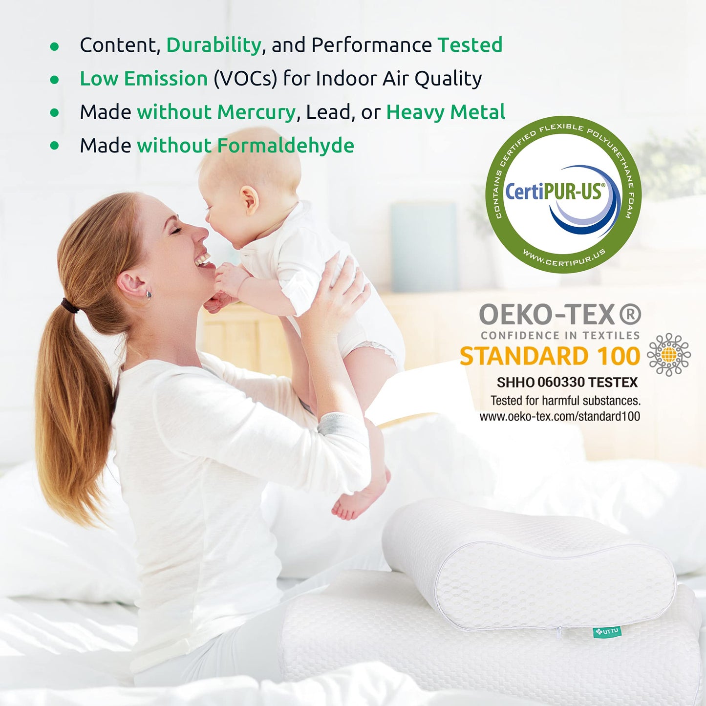 UTTU Cervical Pillow for Neck Strain Relief, Memory Foam Neck Pillow for Sleeping, Adjustable Orthopedic Sandwich Pillow, Contour Cooling for Side Back Stomach Sleeper, Large(27.6"×15.7"×5.2"/4.5") - Medaid International