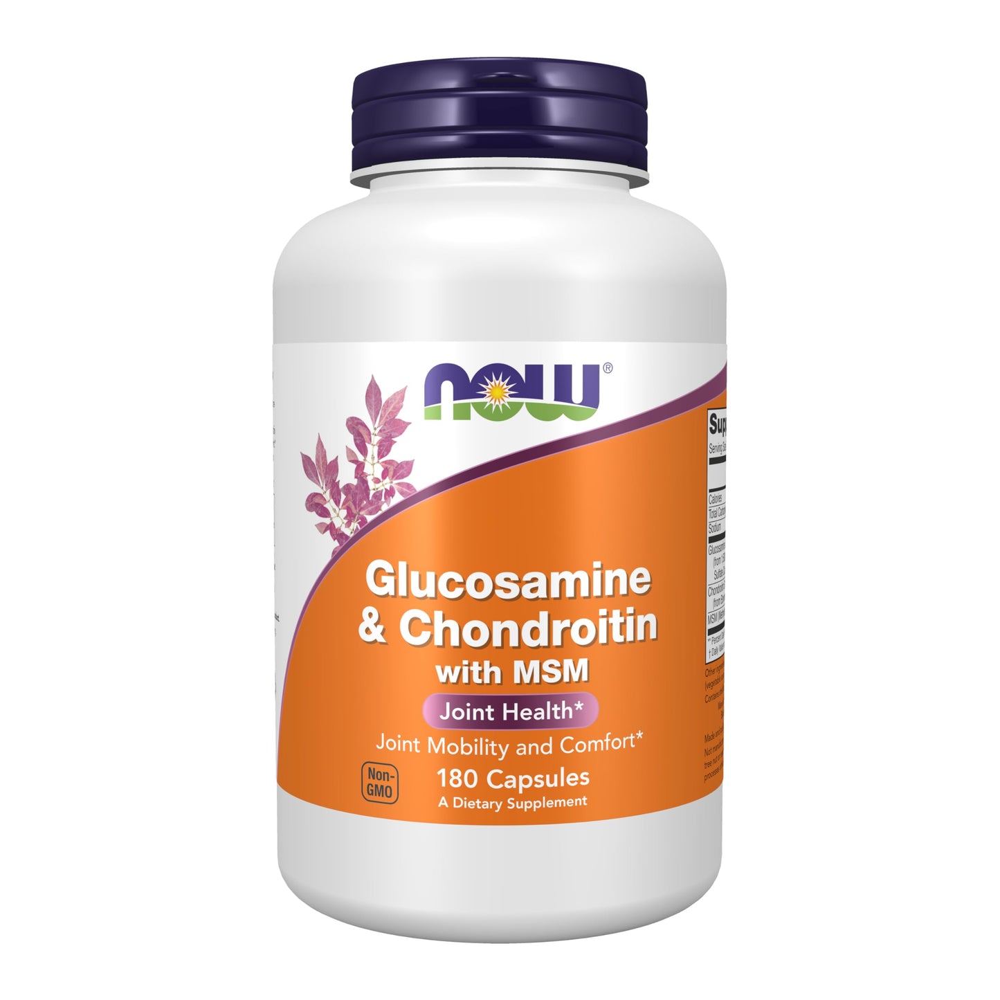 NOW Foods Supplements, Glucosamine & Chondroitin with MSM, Joint Health, Mobility and Comfort*, 180 Veg Capsules - Medaid International