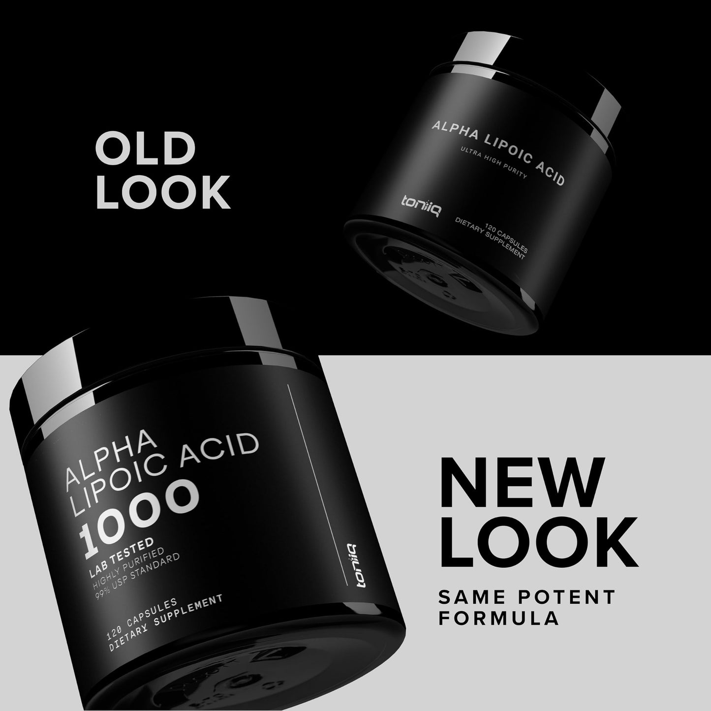 Toniiq 1000mg Ultra High Strength Alpha Lipoic Acid Capsules - Highly Purified 99%+ USP Standard - 120 Capsules ALA Supplement - Medaid International