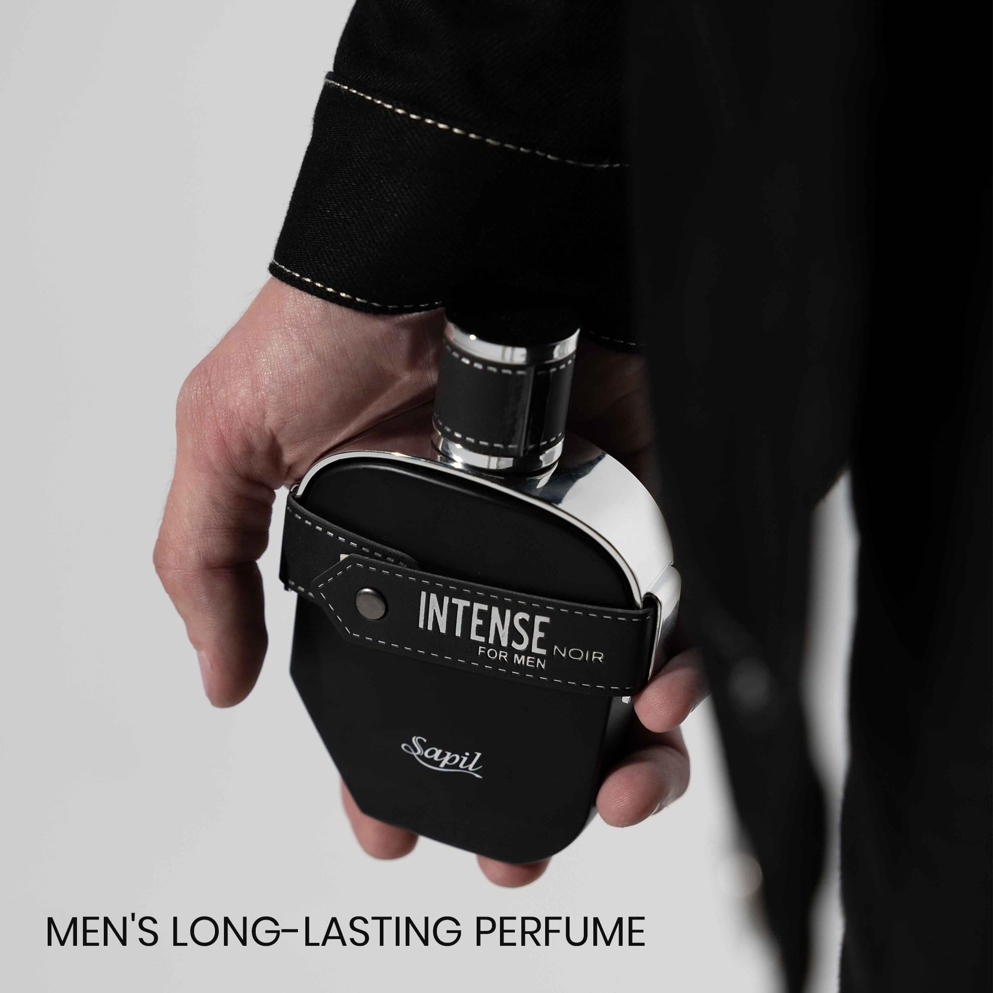 Sapil Intense Noir Eau de Parfum for Men – Long-Lasting Masculine Perfume with Amber, Leather, Patchouli & Musk – Bold Scent with Citrus Notes – 100ml - Medaid International