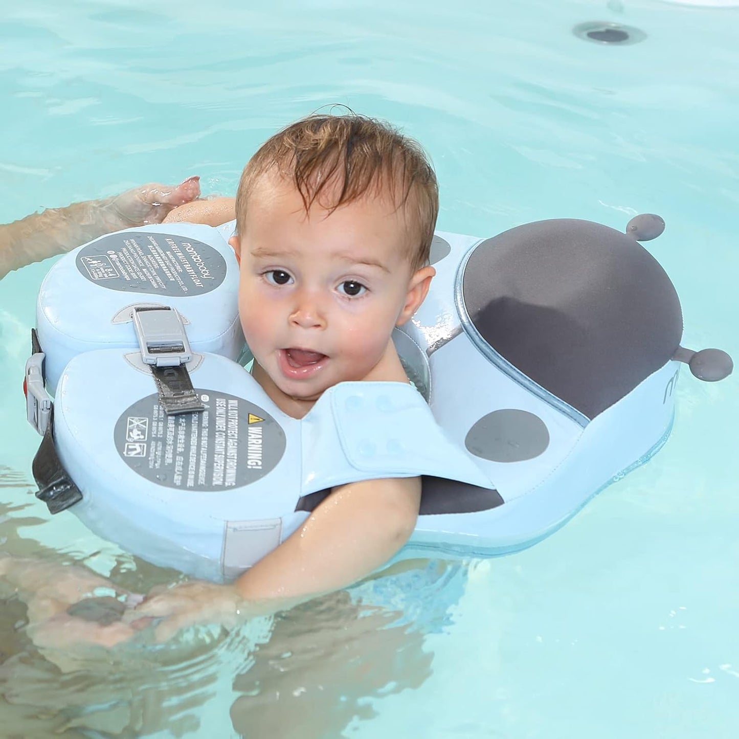 Mambobaby - Waist Baby Float With Canopy - Blue