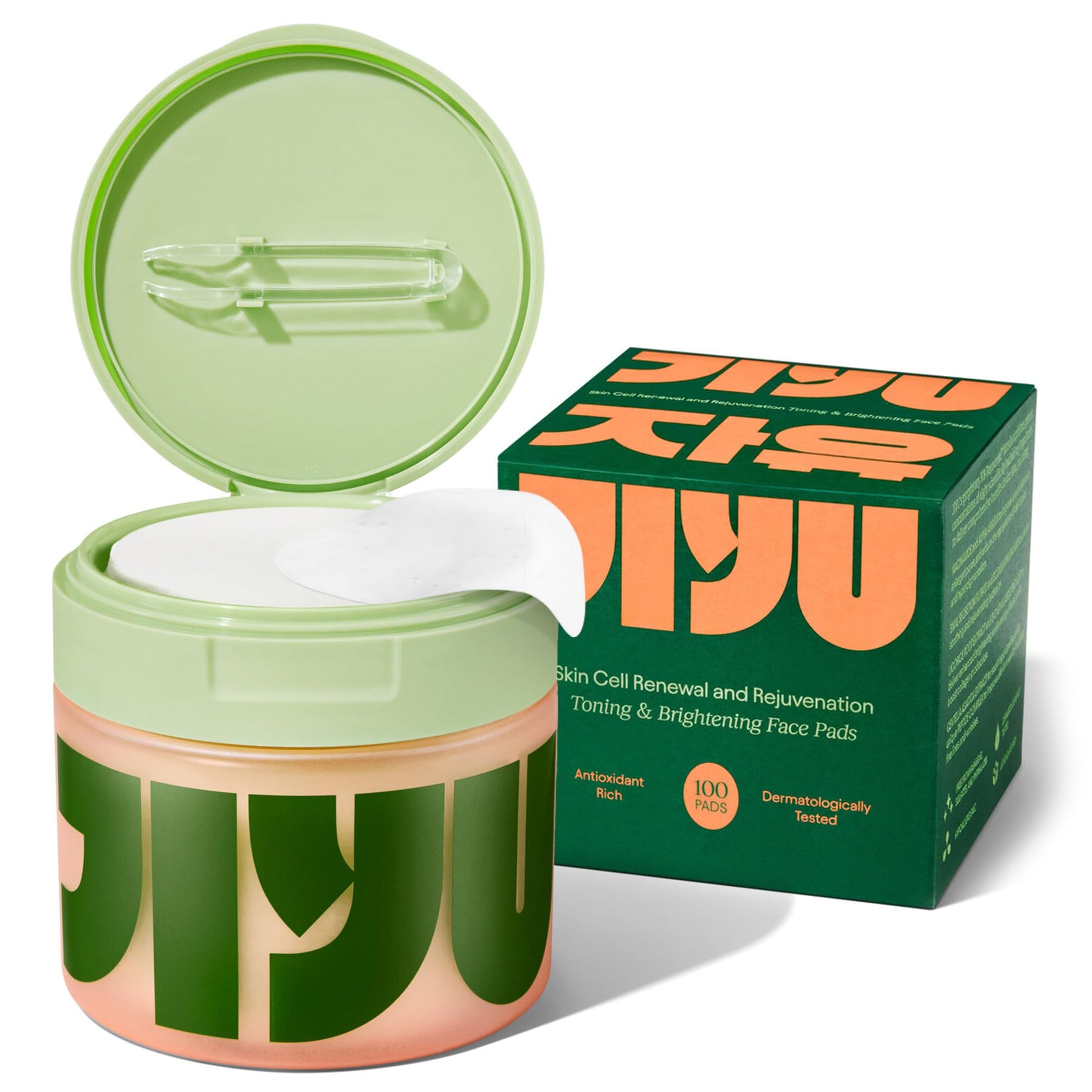 JiYu Toning Polish Pads - Korean Skincare for Dark Spots, Wrinkles & Dull Skin - Hydrating Facial Treatment with Snail Mucin, Niacinamide, Peptides & Centella - 100 Count - Medaid International