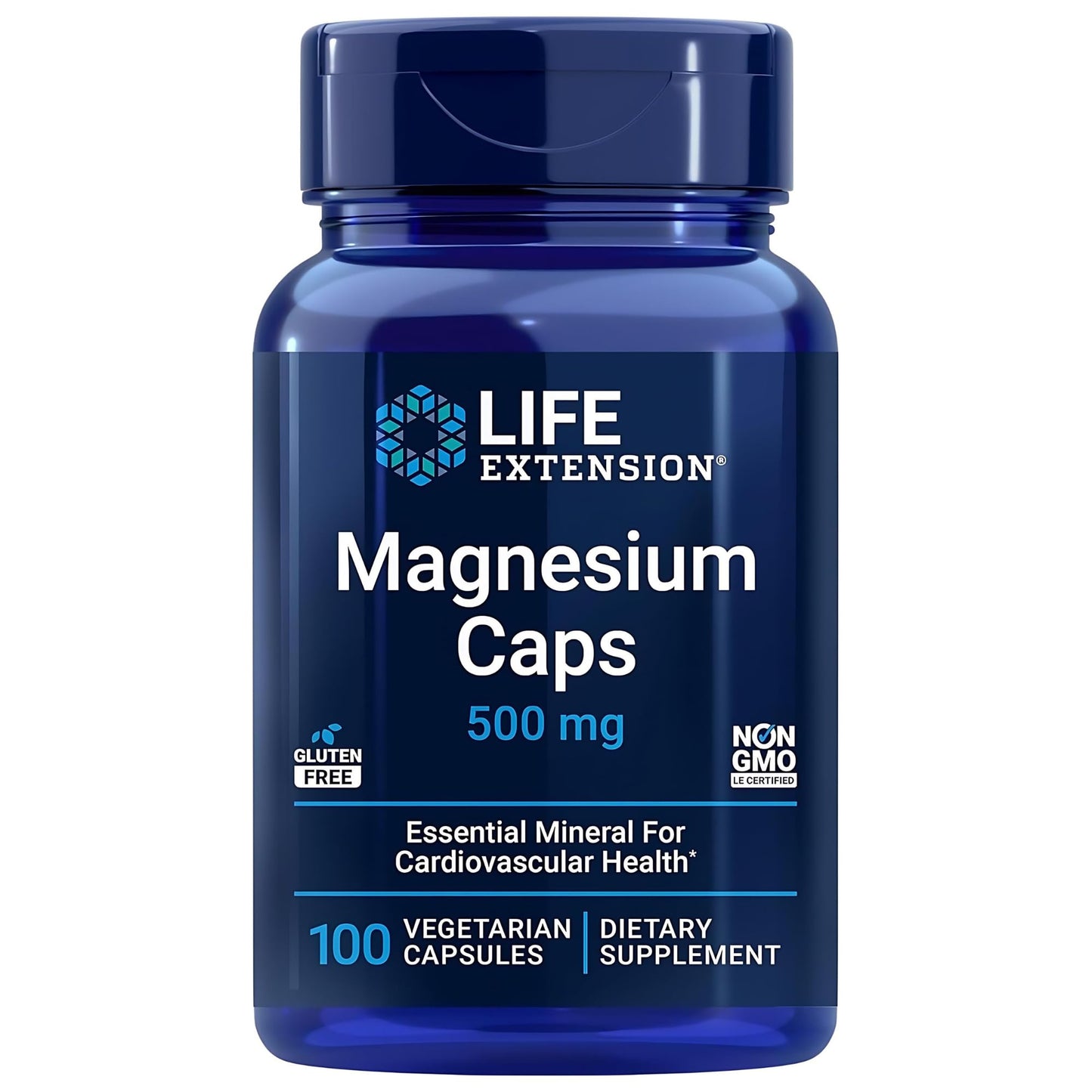 Life Extension Magnesium Caps, 500 mg, Magnesium Oxide, Citrate, and Succinate, Heart Health, Healthy Bones, Metabolism Support, 100 Vegetarian Capsules - Medaid International