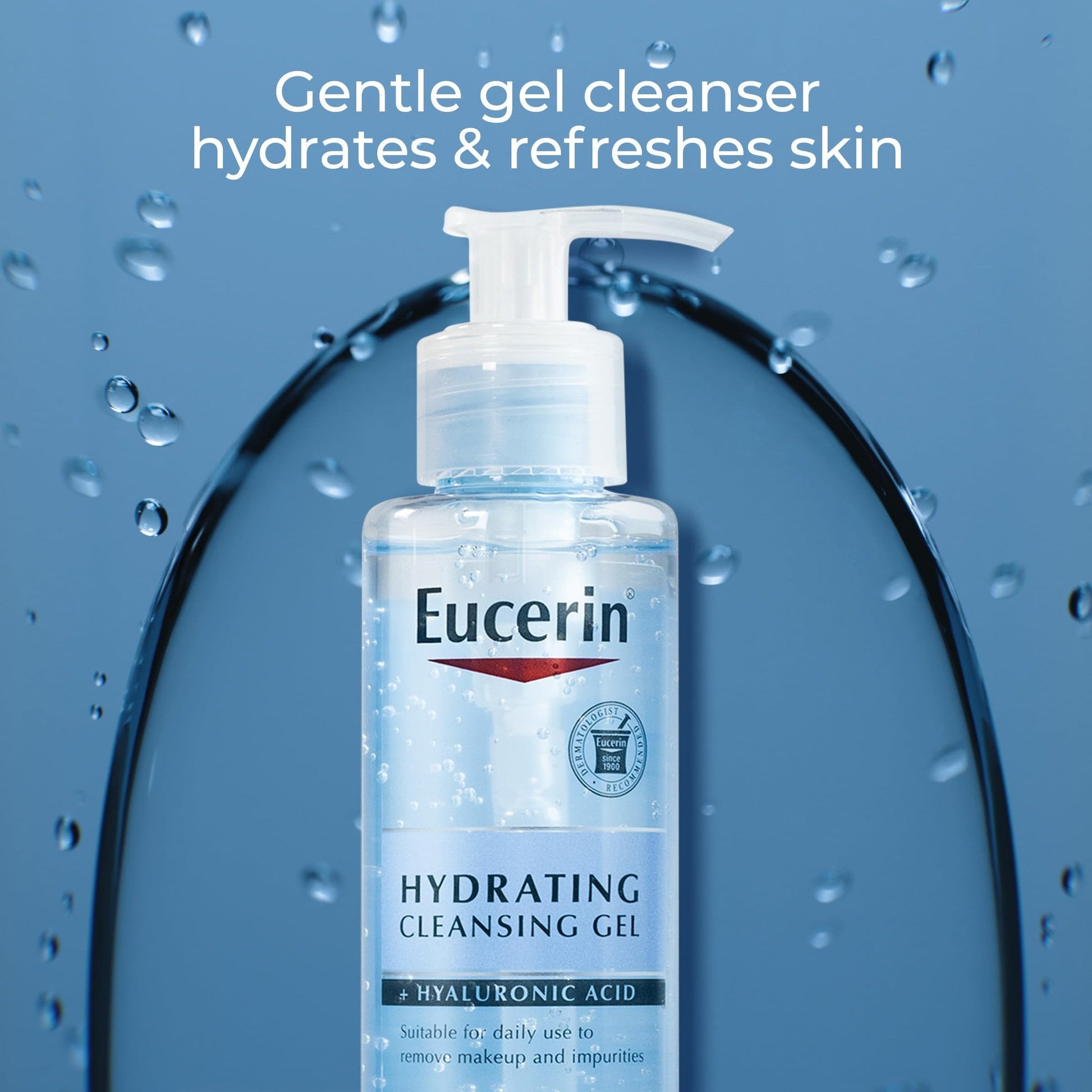 Eucerin Hydrating Cleansing Gel, Daily Face Wash and Makeup Remover Formulated with Hyaluronic Acid, 6.8 Fl Oz Bottle - Medaid International