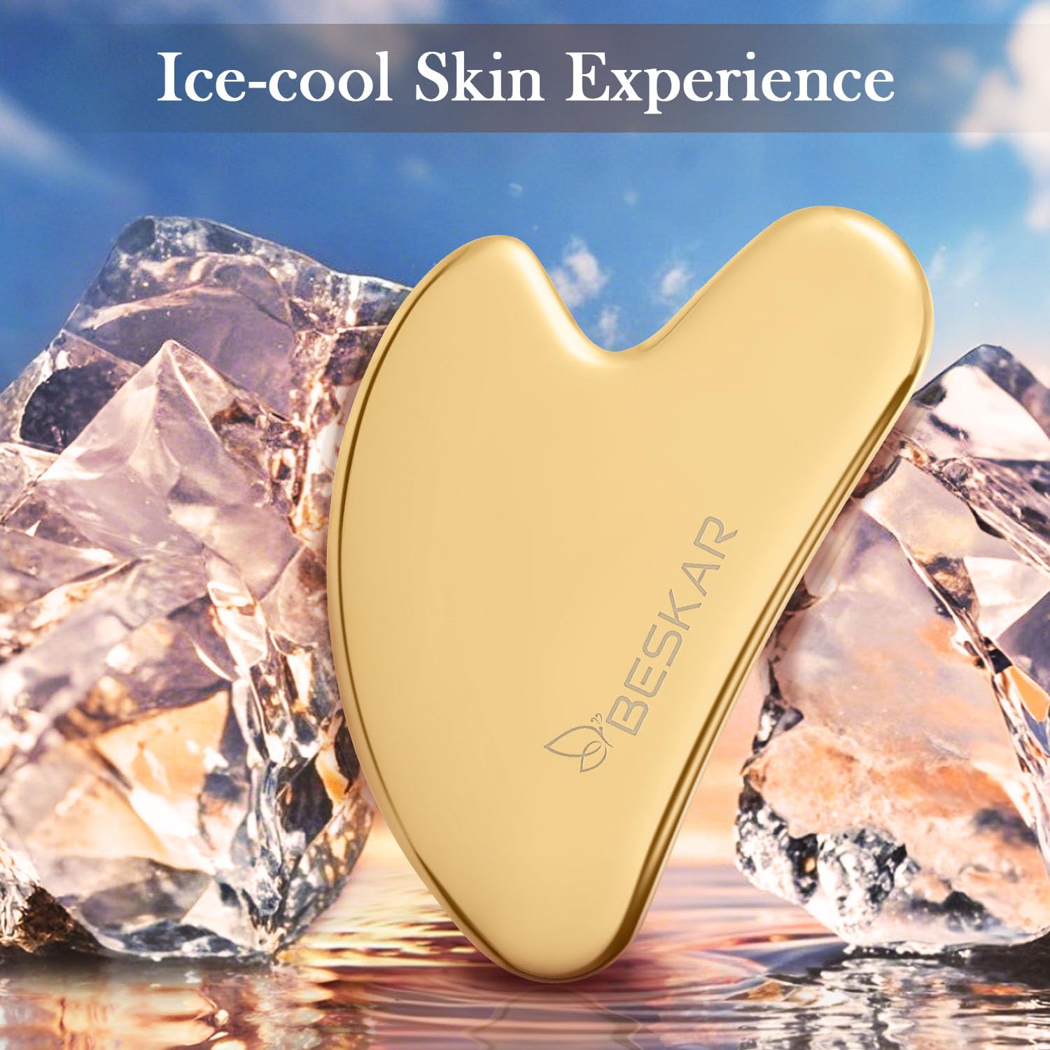 BESKAR Gua Sha Facial Tools, Stainless Steel Guasha Massage Sticks for Jawline Sculpting, Tighten Face Skin and Reduce Wrinkles, Face Eyes Body Neck Massage Tool, Skin Care Gift - Medaid International