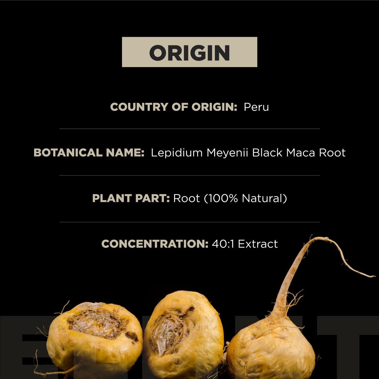 ELMNT 40,000mg 40x Strength Organic Black Maca Root w. Ashwagandha - #1 Highest Potency Black Maca Root Capsules for Men Supplement 40:1 Extract - 100% Pure Maca Peruana Maca Powder Pills Gelatinized - Medaid International