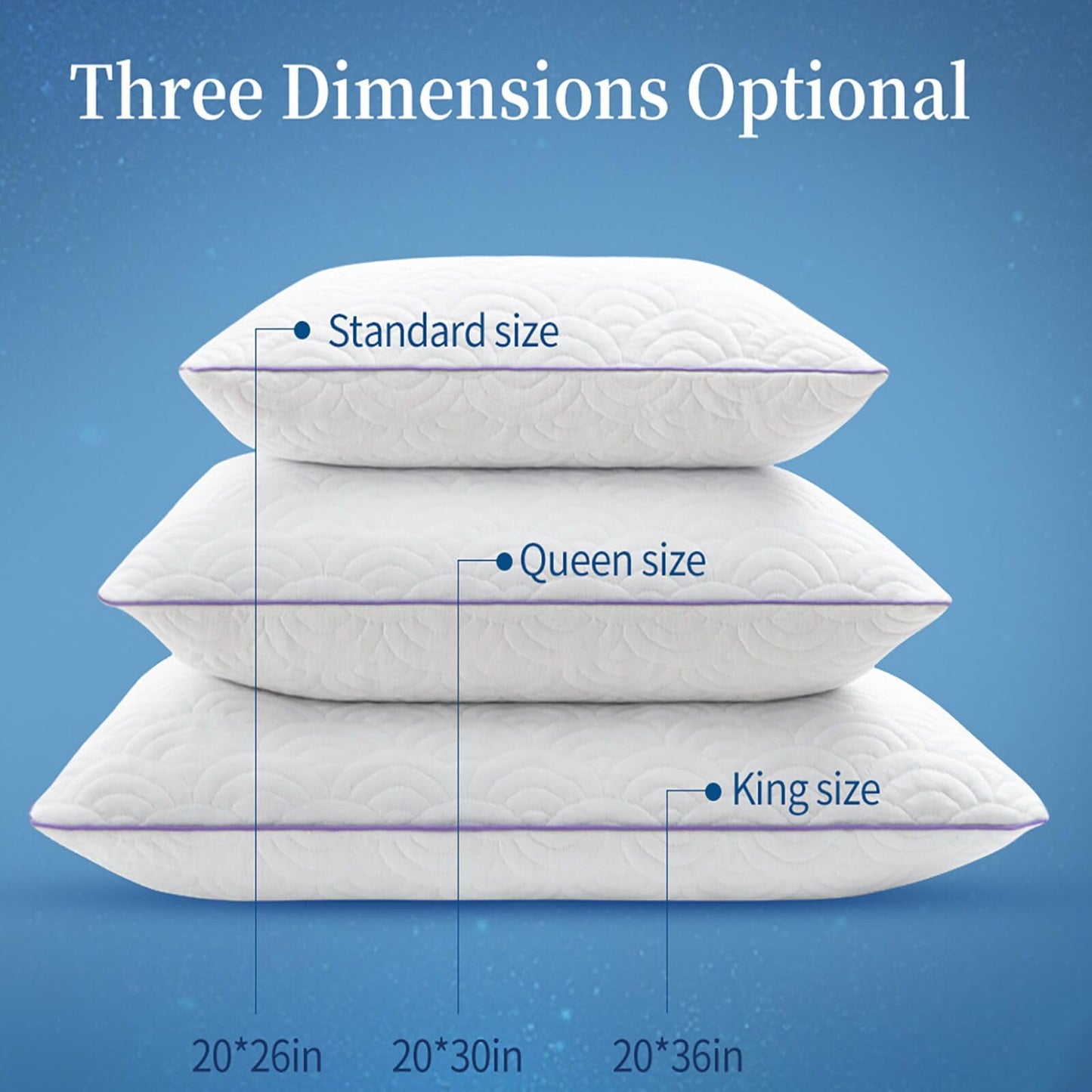 MOLCLCUY Memory Foam Pillows Queen Size Set of 2 Adjustable Cool Pillow for Side Back Stomach Sleepers Luxury with Washable Cover - Medaid International