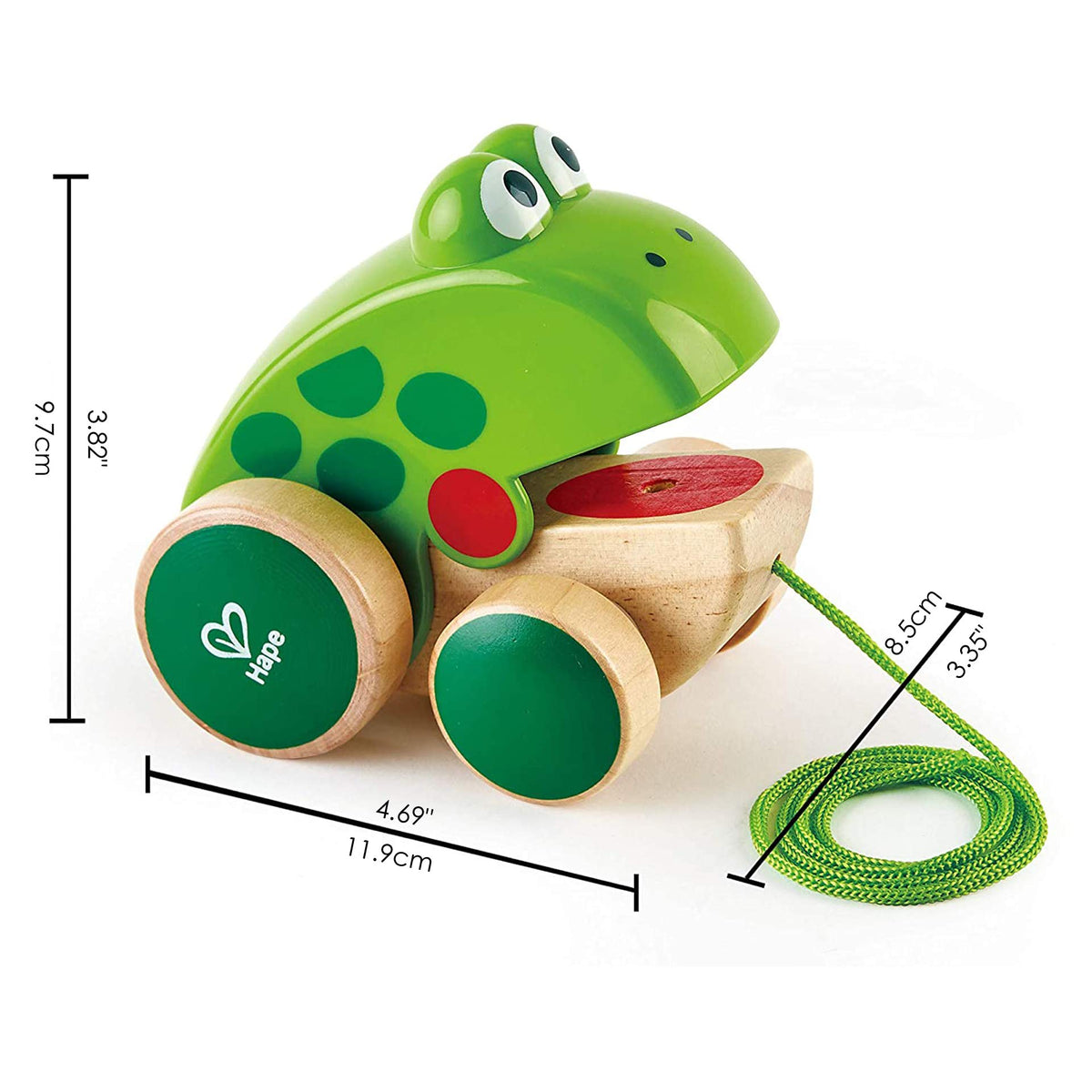 Hape Wooden Pull-Along Toy for Toddlers Montessori Pull Toy, Eco-Friendly Wooden Frog Animal Walking for Babies 12 Months+, Educational Fine Motor Skill Development, Non-Toxic Safe Kids Gift