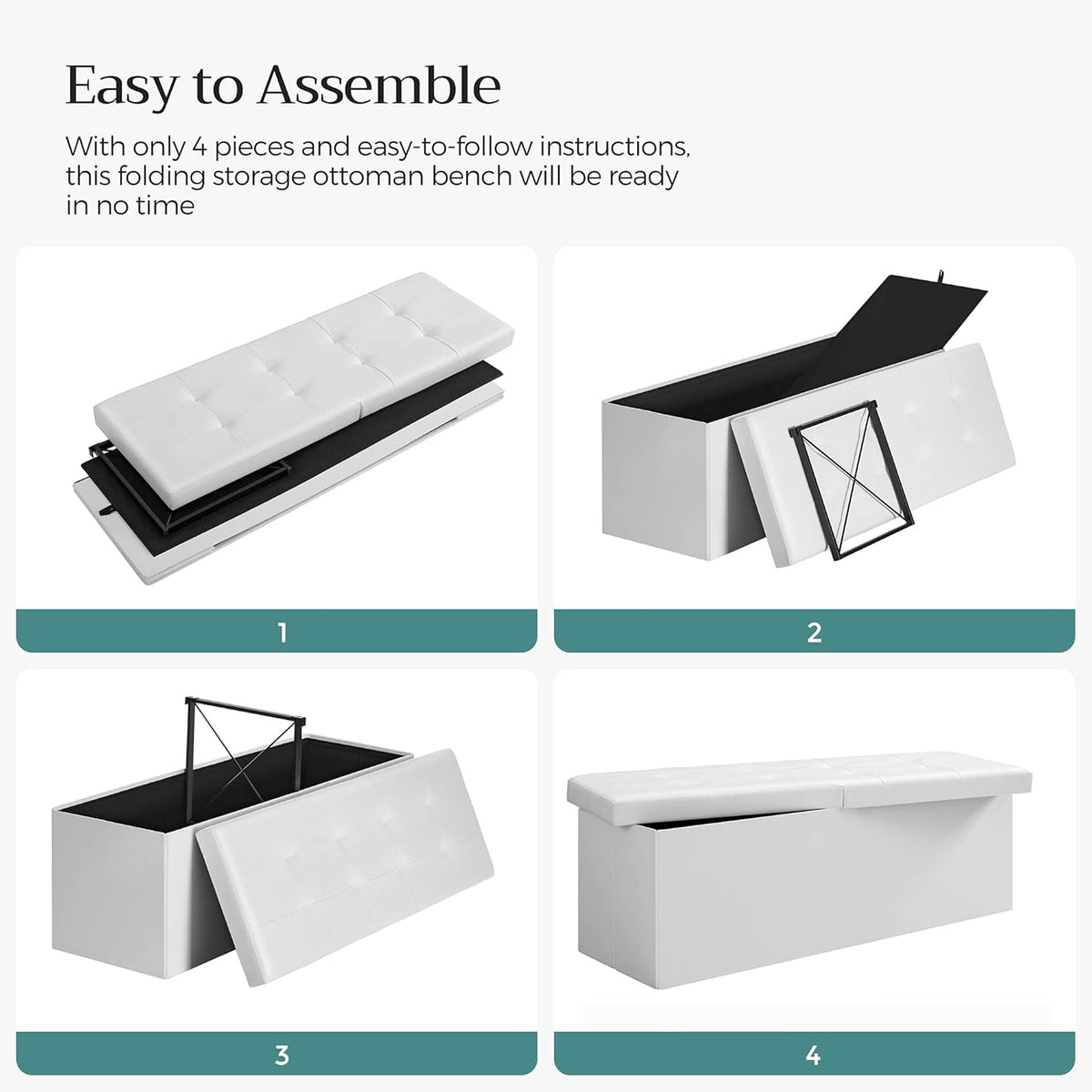 SONGMICS Bench with Storage Space LSF75WT