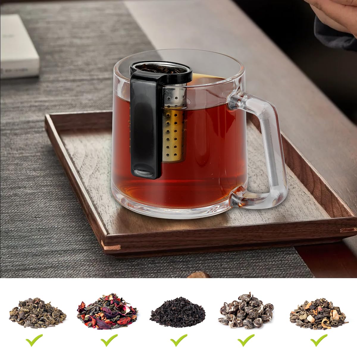 KASTWAVE Tea Infuser, 2Pcs Tea Strainers for Loose Tea, Tea Steeper Diffusers for Loose Tea