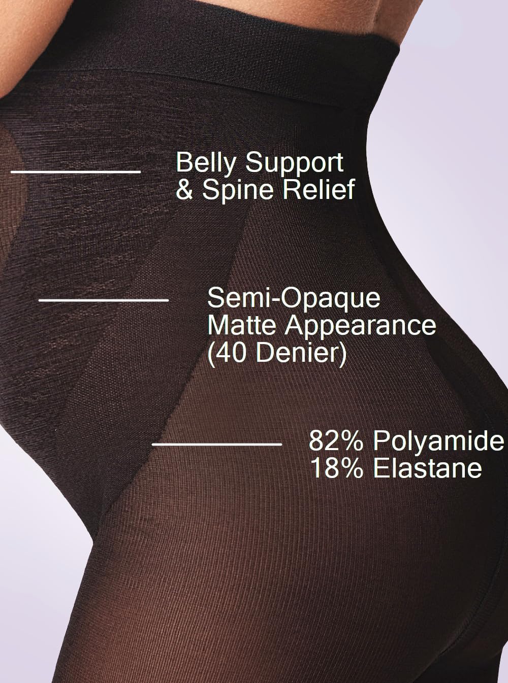 Mila Marutti Maternity Tights for Women - Premium Pregnancy Stockings - Pantyhose for Pregnant Women - Natural, M - Medaid International