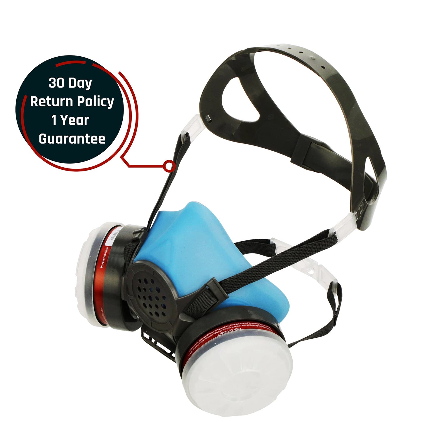 T-60 Half Face Respirator – ASTM Tested – Organic Vapor & Particulate Filtration – Paint Application, Woodworking, & Other Work Protection