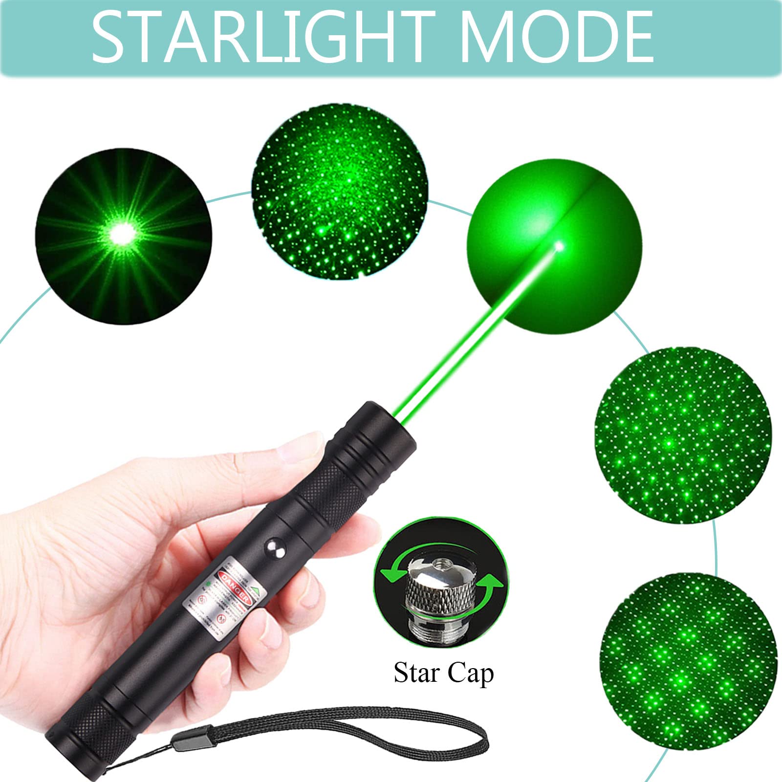 Green Laser Pointer Long-Range Laser Pointer High Power-Rechargeable Laser Pointer for Hiking, Presentations & Outdoor Use - Medaid International
