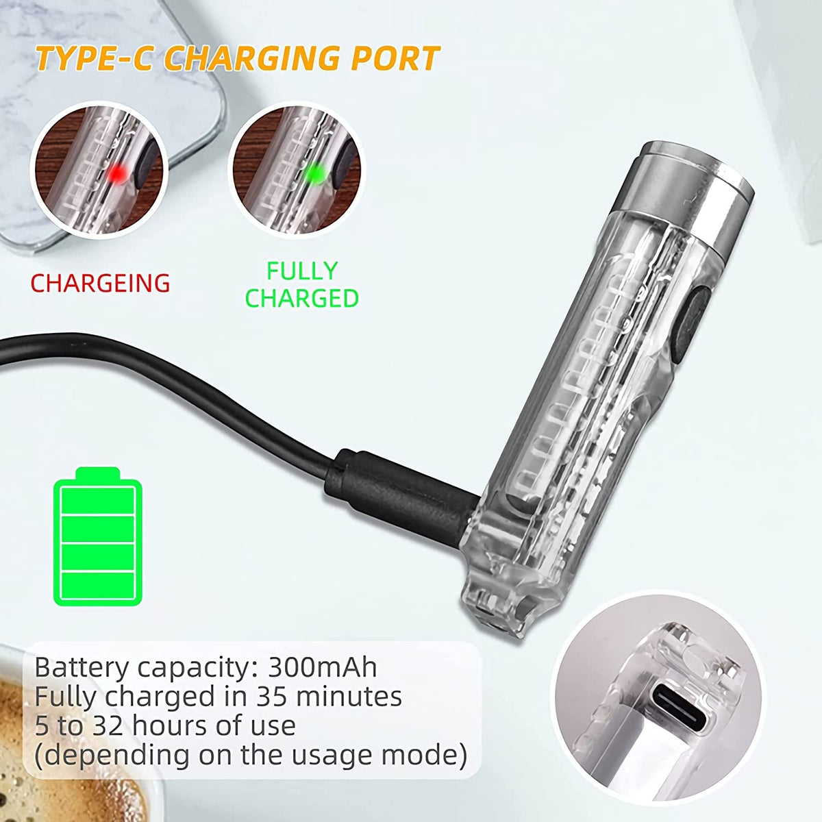 MAKINGTEC Mini LED Flashlights USB Rechargeable Small Keychain Flashlight with 11 Modes of Main & Side Light, Portable Pocket EDC Flash Light for Daily Using, Backpacking, Camping, and Hiking, etc.
