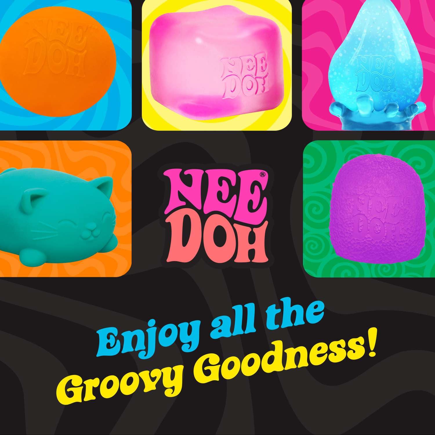 Schylling NeeDoh Advent Calendar - 24 Days of Sensory Surprises - Squishy Toys with Fun Shapes and Textures - Ages 3 and Up - Color May Vary; 24 NeeDoh Toys in One Calendar - Medaid International
