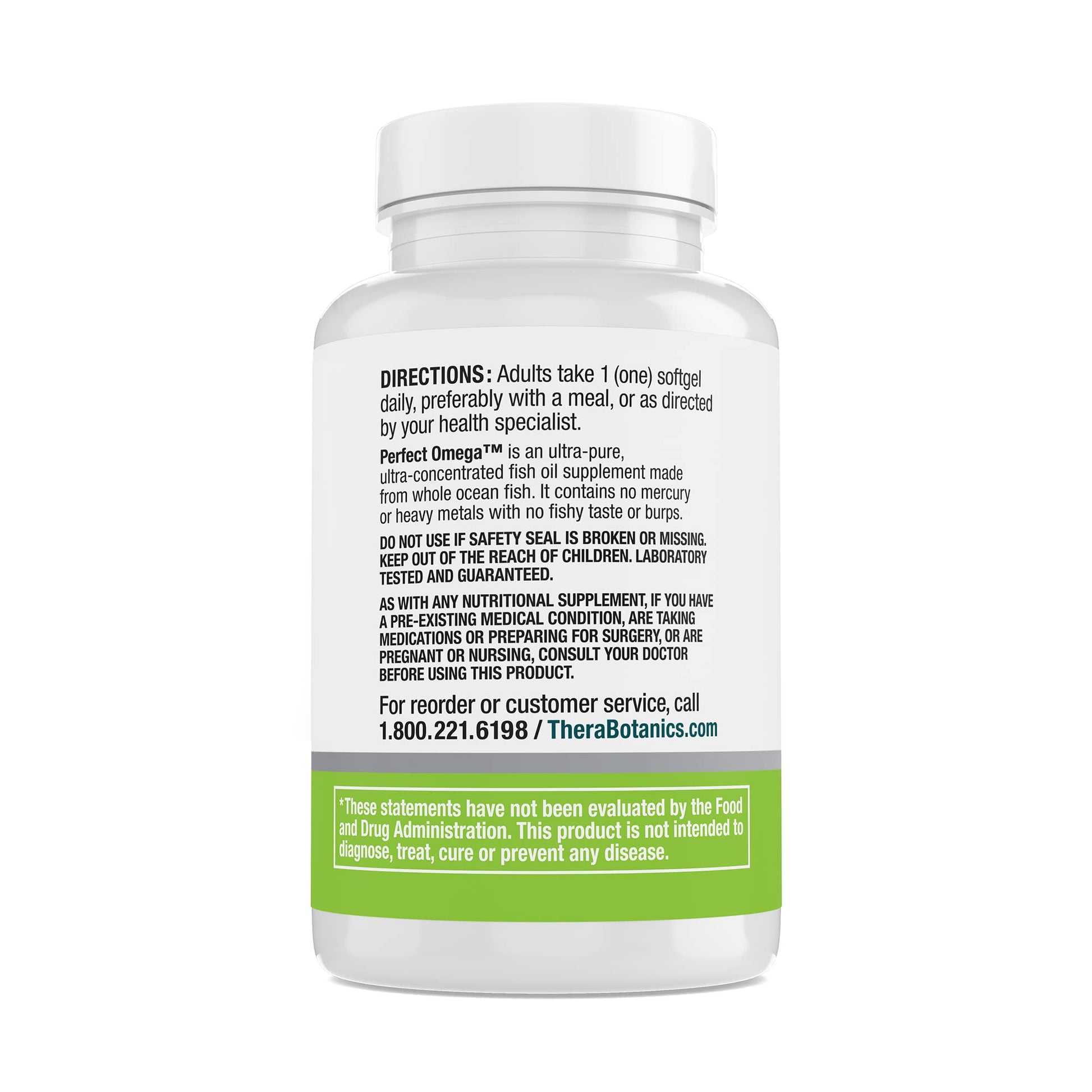 Therabotanics Perfect Omega Fish Oil Supplement EPA & DHA – High Absorption, Concentrated Omega 3 for Heart, Brain, Eye, & Metabolic Health - Alaskan Fish Oil Softgels - 30 Count (Pack of 1) - Medaid International