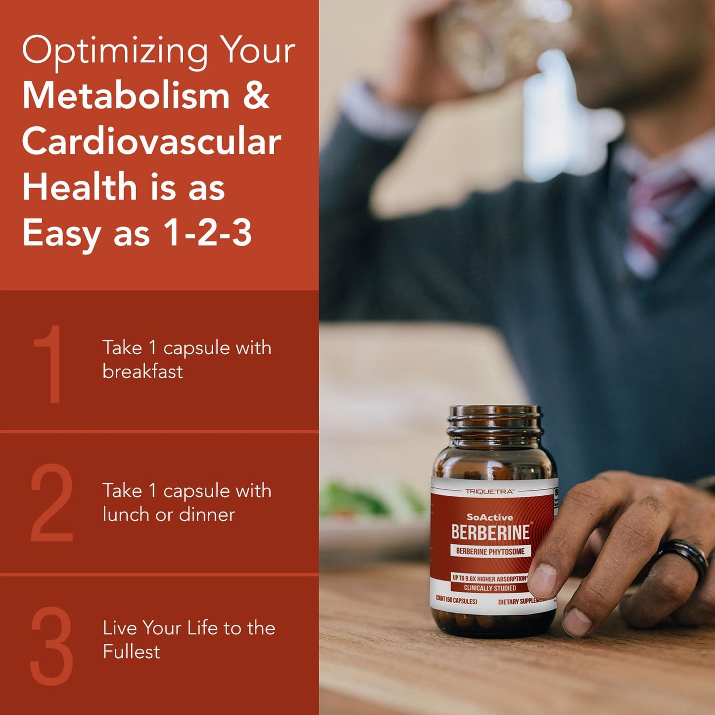 SoActive Berberine 550mg: 9.6X Higher Absorption, Clinically Studied, Optimized Phytosome | Supports Metabolism & AMPK Activation | Non-GMO, Soy-Free | Clinically Validated Dose | 60 Servings - Medaid International