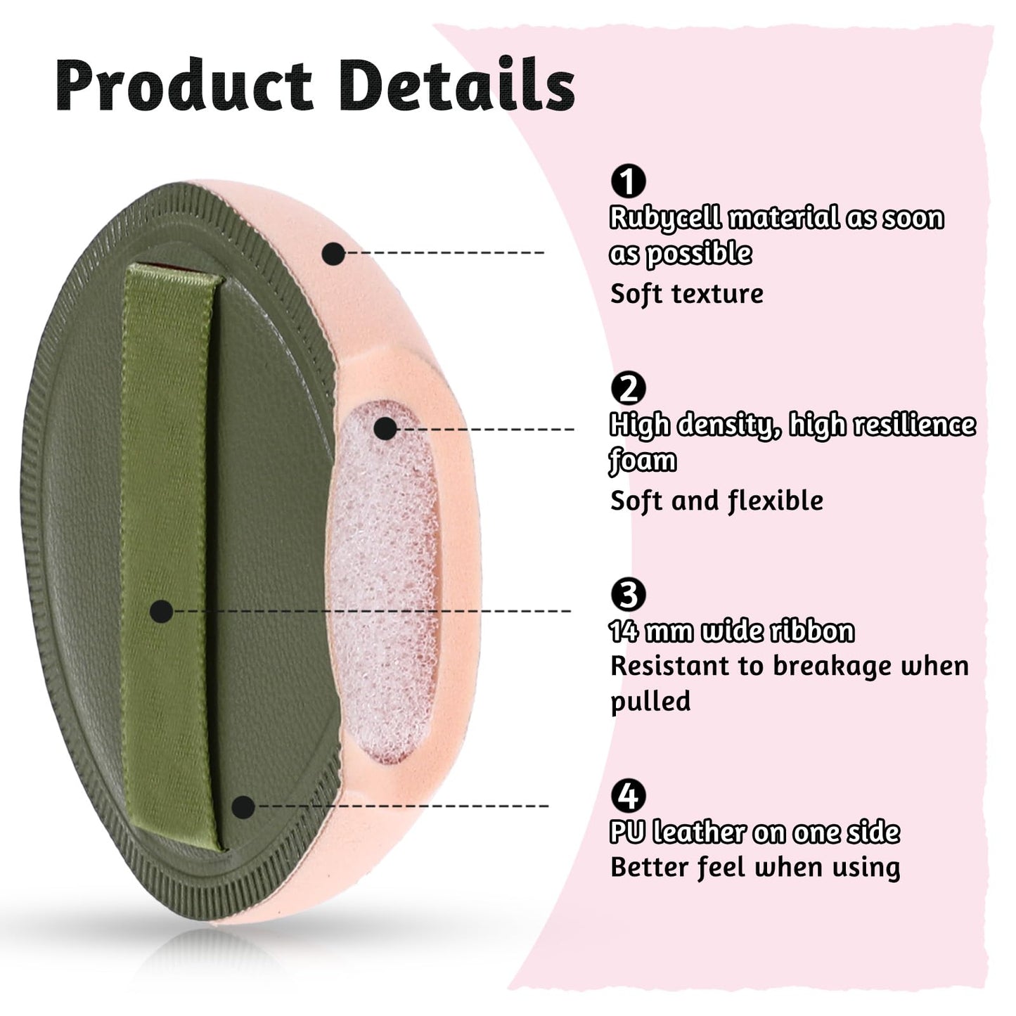 ZEYIYER 5 PCS Foundation Sponge, Powder Puff, Korean Makeup Sponge, Cushion Puff for Foundation and Powder, Fluffy Teardrop Latex Foundation Applicator for Liquid Cream Powder - Medaid International