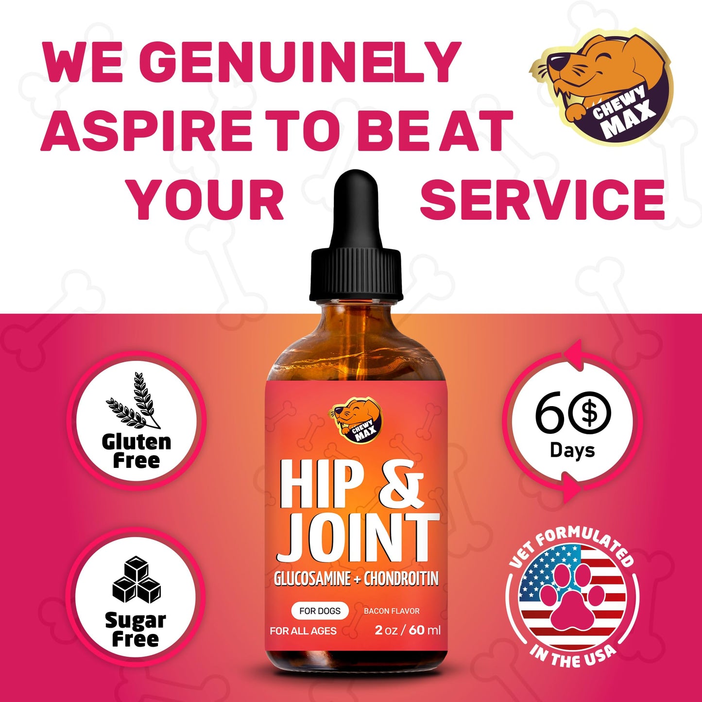 Glucosamine for Dogs | Hip and Joint Supplement | Glucosamine Chondroitin for Dogs | 2 Oz