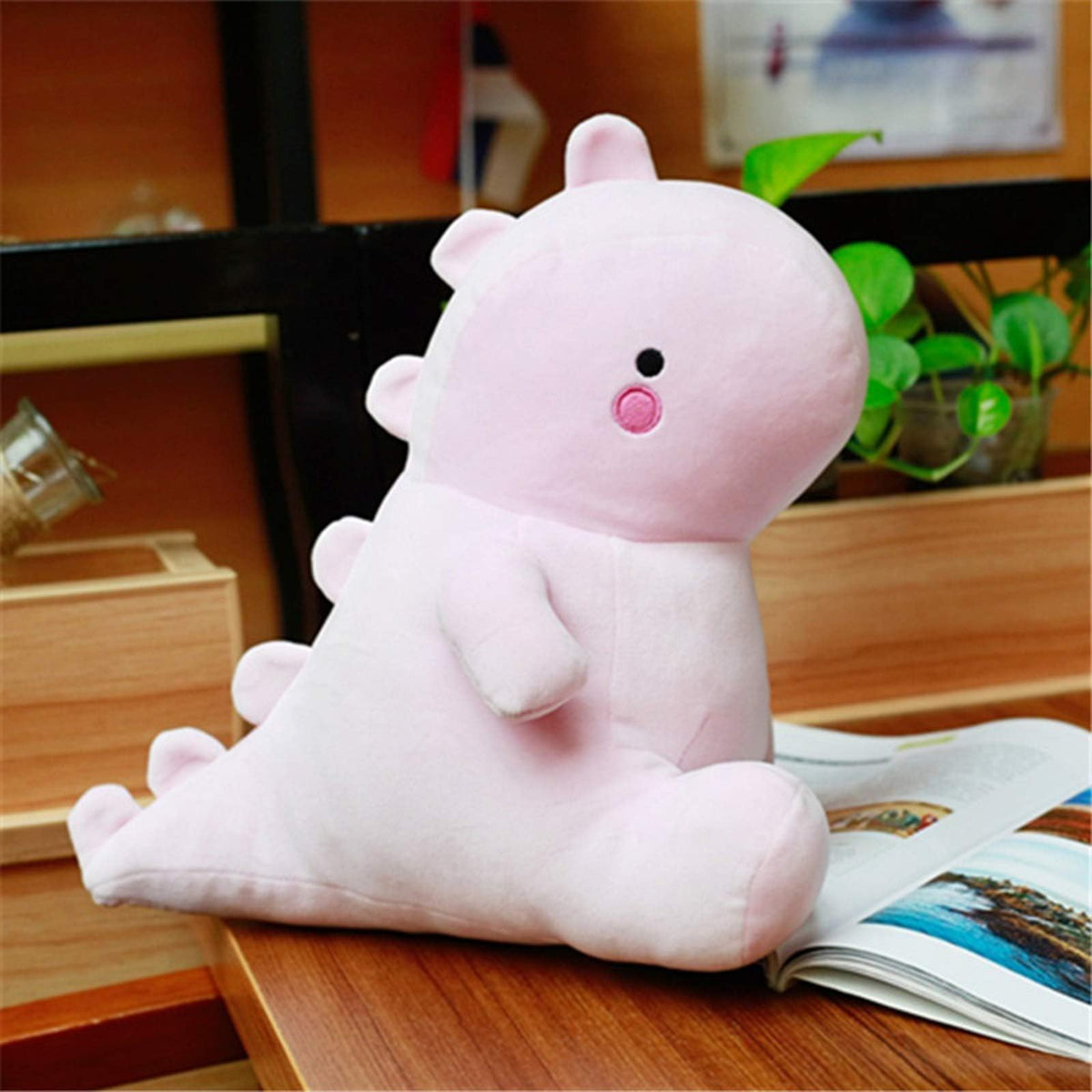KASTWAVE Soft Pink Dinosaur Plush Toy, 20-Inch Stuffed Animal, Cute Dino Plushie for Kids, Girls' and Boys' Birthday Gift, Cuddly Dinosaur Doll