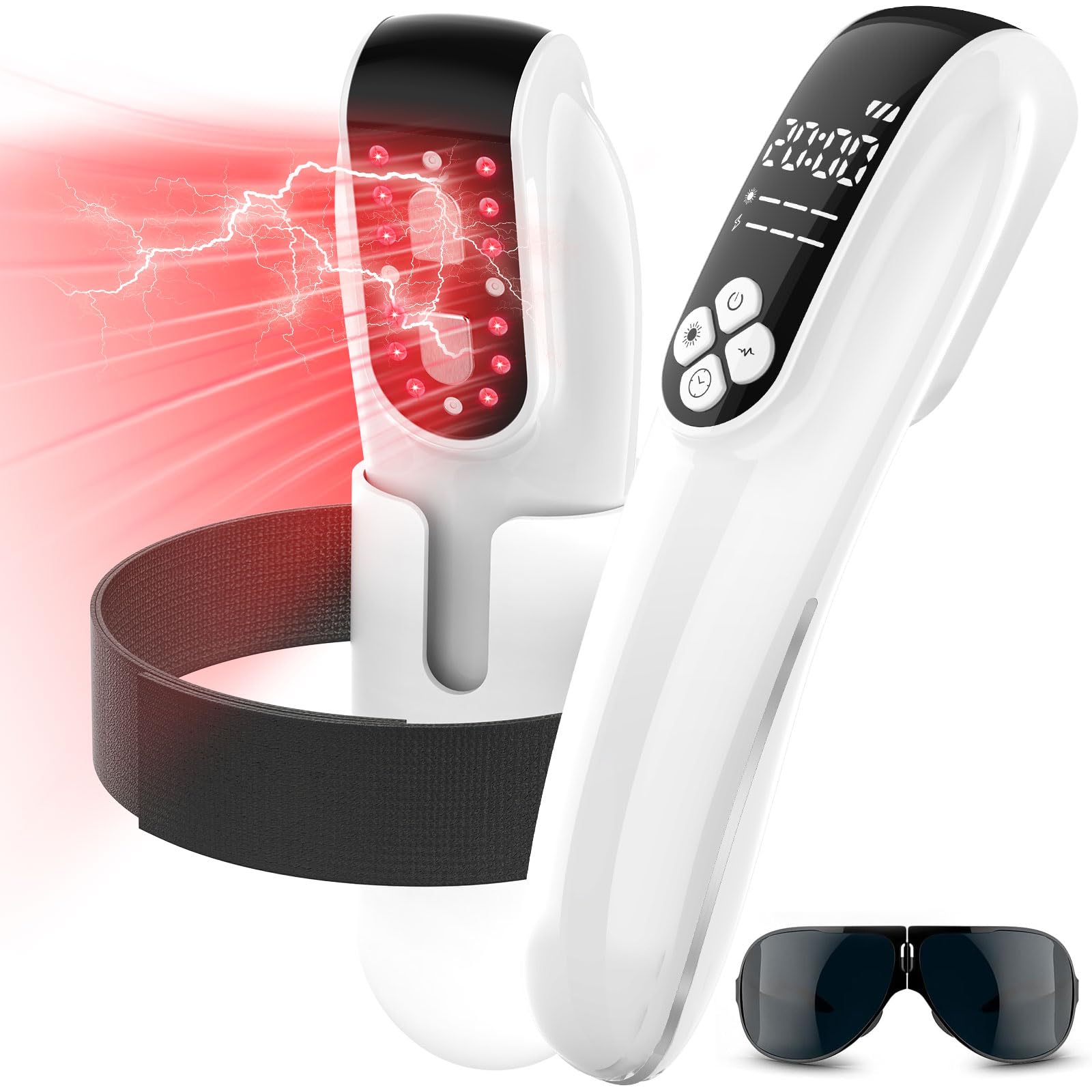 Upgrade Cold Laser Therapy Device, 2-in-1 Laser Therapy Device (4x808nm +12X650nm), Red&Infrared Light Therapy for Deep Tissue, Joint and Muscle Care Fast Recovery-White - Medaid International
