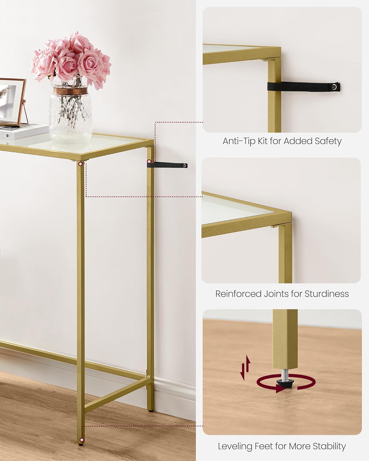 VASAGLE Console Table LGT26G