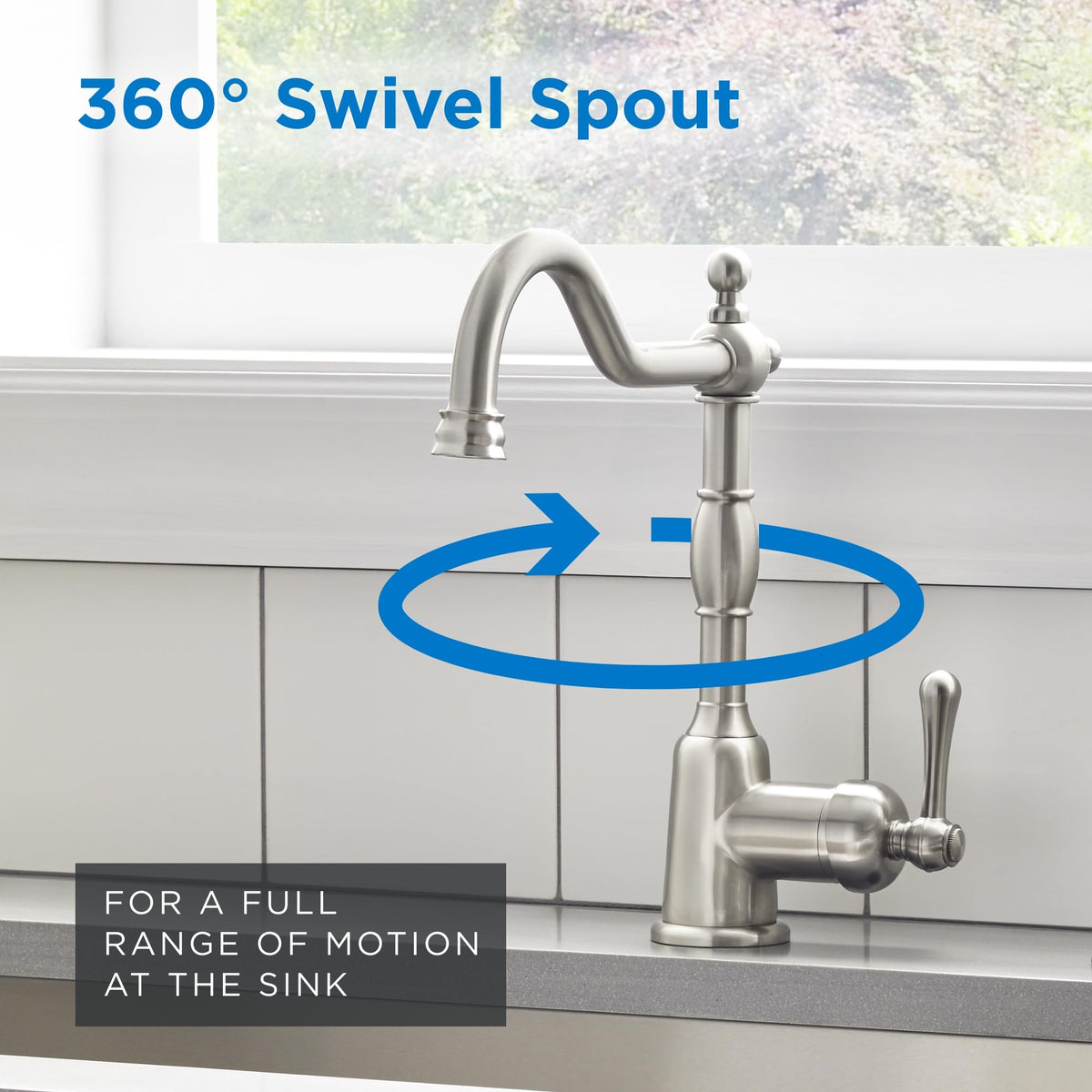 GERBER Danze D401157SS Opulence Single Handle Kitchen Faucet with Side Spray, Stainless Steel