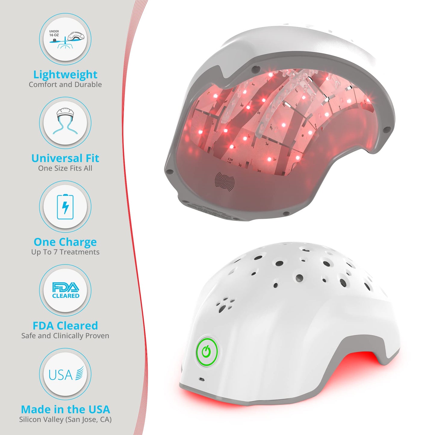 Theradome EVO Laser Hair Growth Helmet LH40 – 100% Laser, No Ineffective LEDs – FDA-Cleared Red Light Therapy for Hair Regrowth 4x Week – Made in the USA - Medaid International