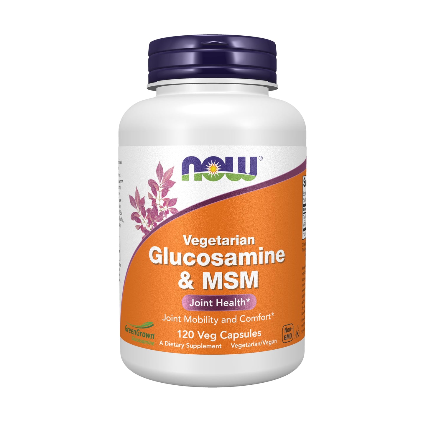 NOW Foods Supplements, Glucosamine & MSM (GreenGrown® Glucosamine), Vegetarian, 120 Veg Capsules - Medaid International