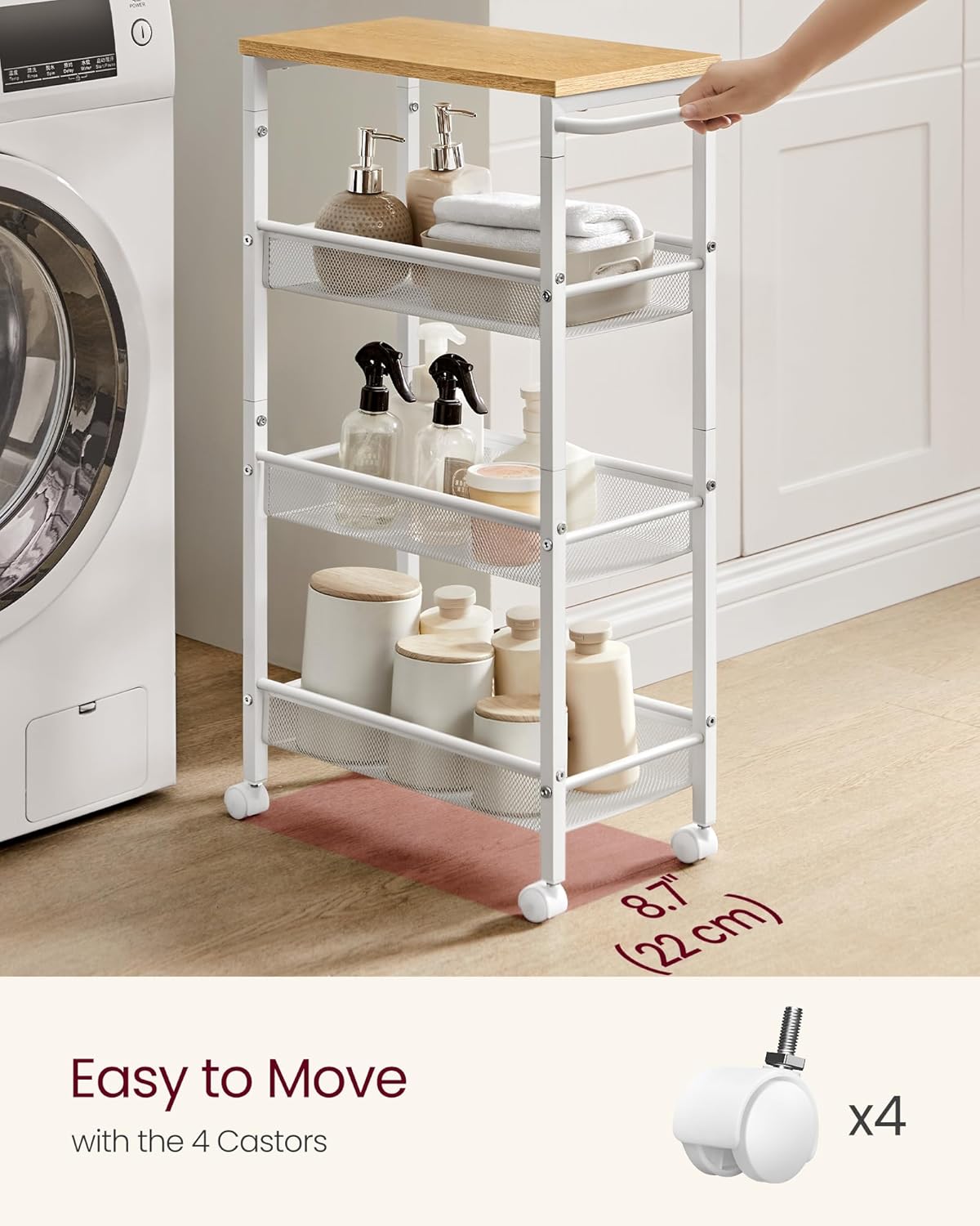 VASAGLE 4-Tier Trolley LRC033W09