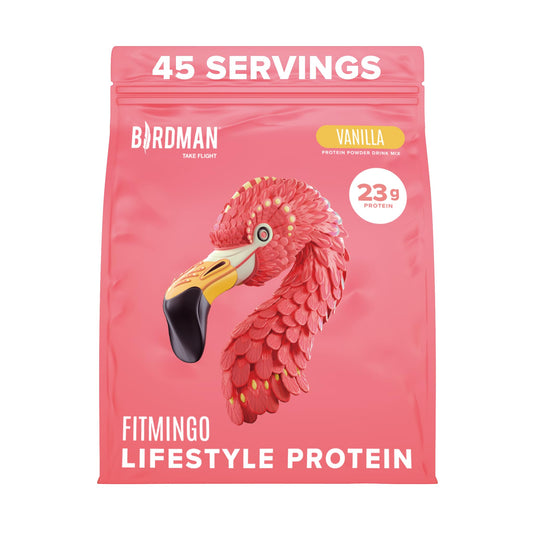 BIRDMAN Fitmingo Vegan Protein Powder with Inositol, Collagen Boosters, Hyaluronic Acid and Vitamins | Low Carb, Dairy Free, Low Calorie | 23g Plant Based Blueberry Protein Powder with Myo-Inositol - Medaid International