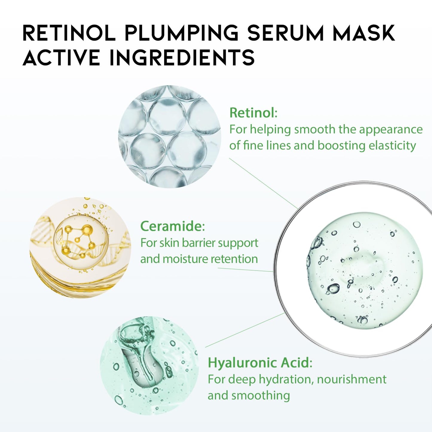 Hydrating Sheet Mask Starter Kit Variety Pack for Skin Care, Dry, Ance, Sensitive Skin, Korean Vegan Facial Sheet Mask for Men & Women, Collagen, Cica, Ceramide, Hyaluron, Retinol 5EA - Medaid International