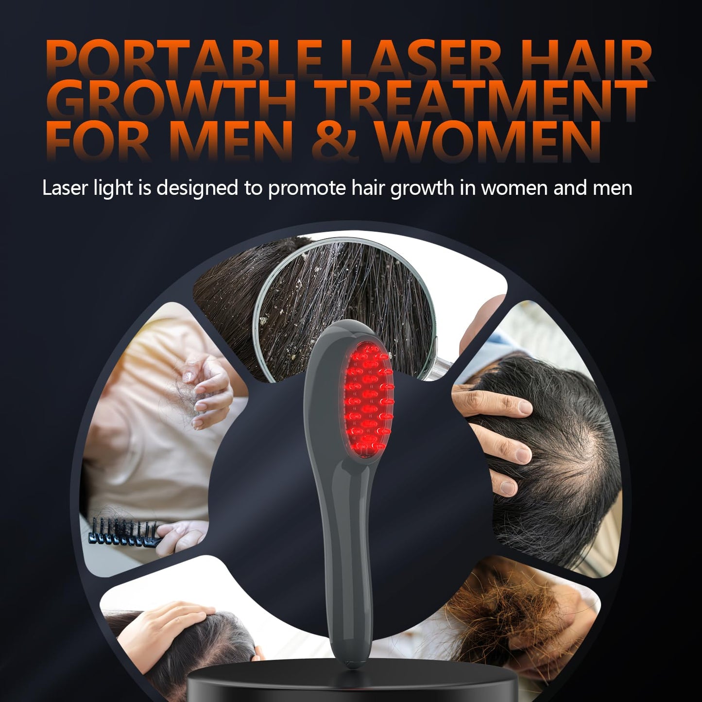 Laser Therapy Hair Growth Comb, red light therapy for hair growth - Medaid International