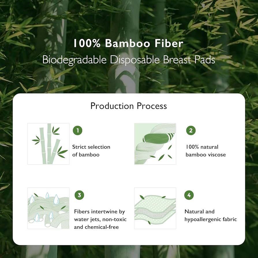Momcozy Bamboo Fiber Disposable Nursing Pads, 100% Natural Materials