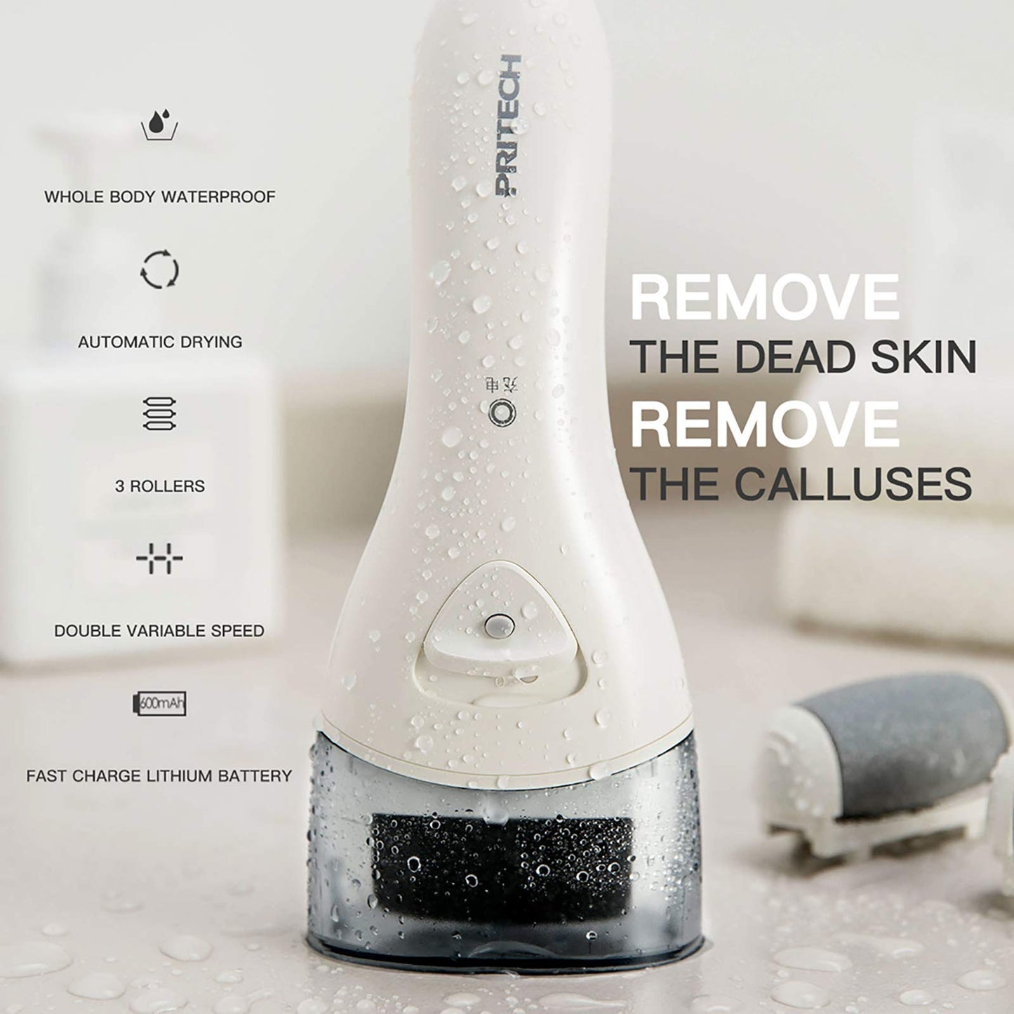 Electric Foot Callus Removers Rechargeable, Portable Electronic Foot File Pedicure Tools, Electric Callus Remover Foot Scrubber Kit, Professional Foot Care Ideal Gift for Dead, Hard Cracked Dry Skin - Medaid International