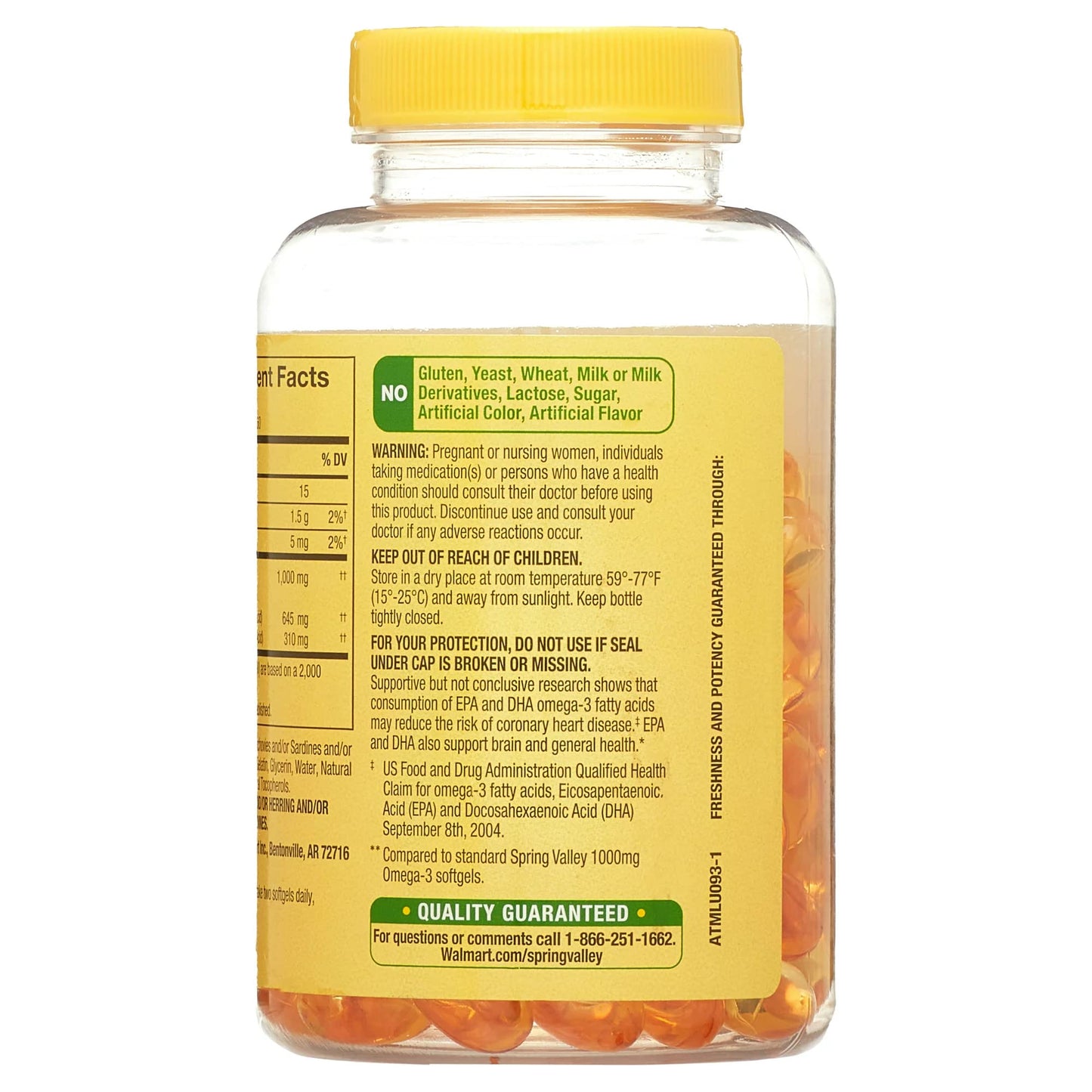 Spring Valley Omega-3 Mini from Fish Oil 1000 mg, 120 Count, Dietary Supplement, Omega 3 Mini Softgels Bundle with Luall's 45 Diabetes Decoded - Medaid International
