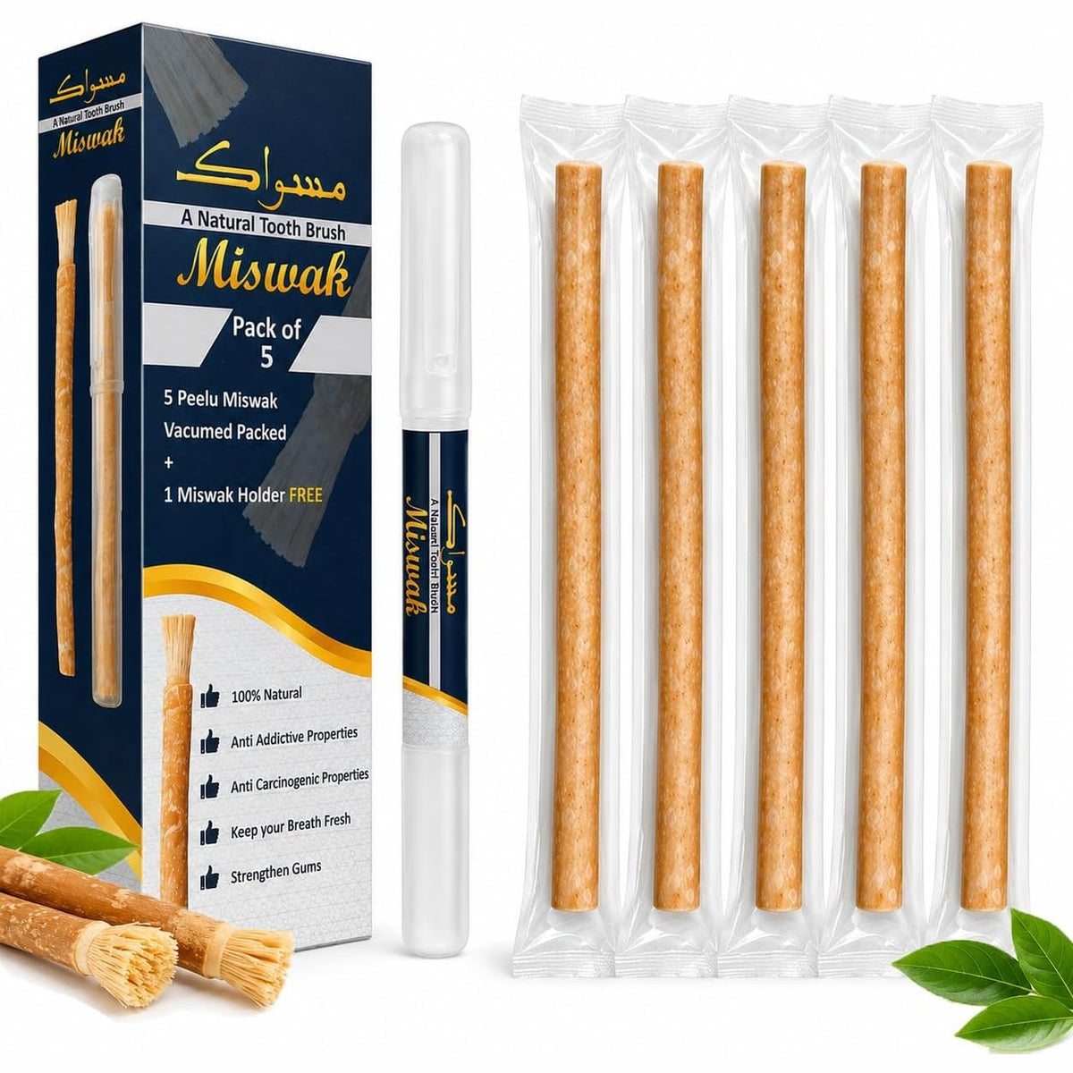 Pack of 5 Authentic Miswak Sticks