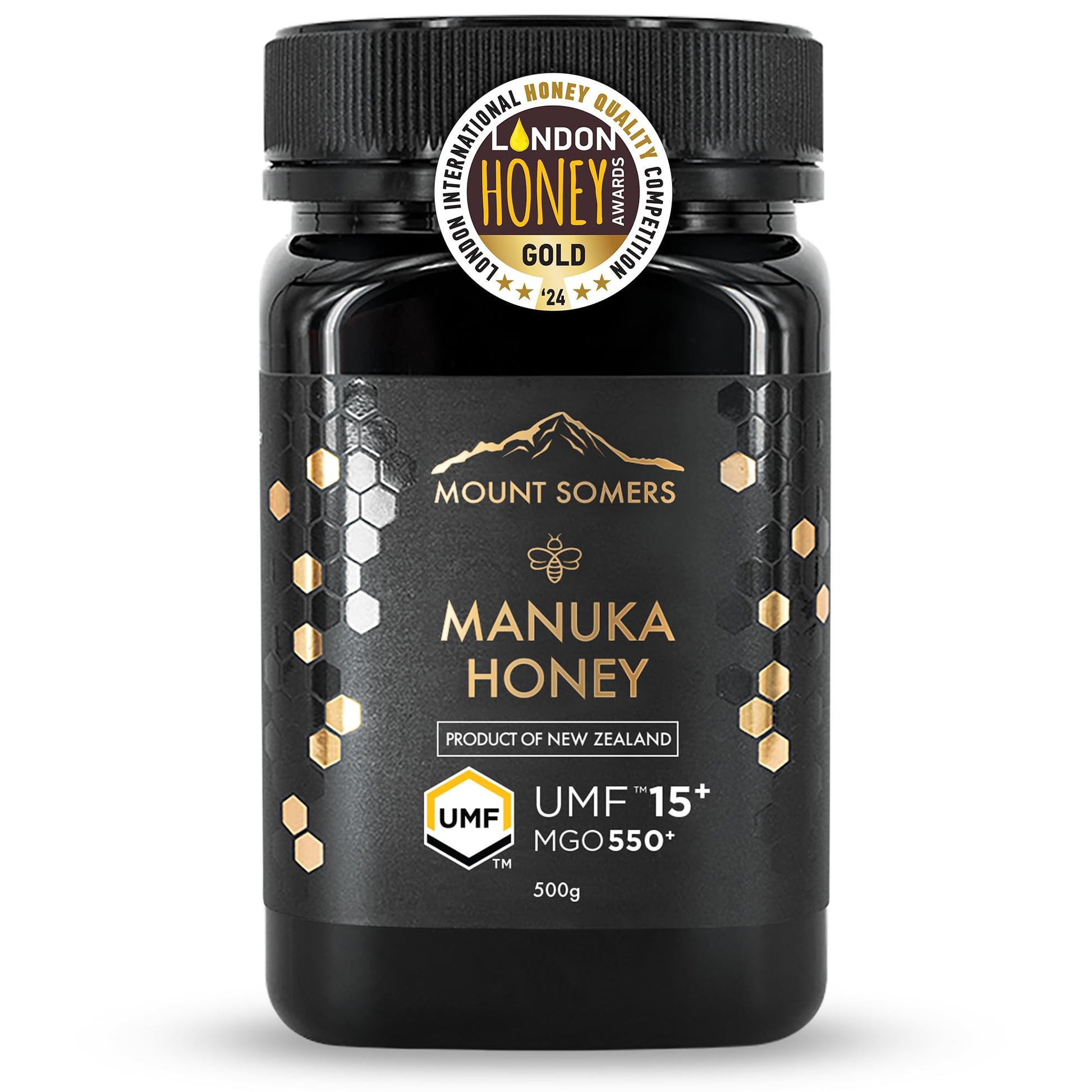Mount Somers Premium Manuka Honey MGO 514+ / UMF 15+ 100% Pure New Zealand Manuka Honey - Genuine Natural Superfood - UMF Certified & Traceable 1.1lb Jar - Medaid International