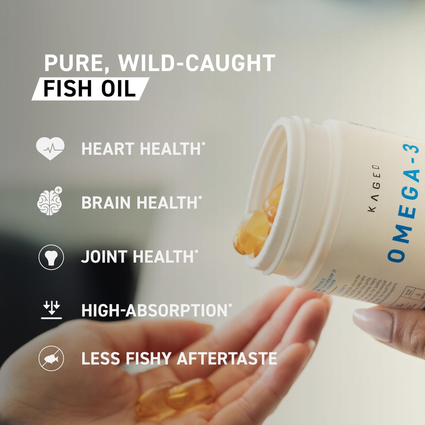 Kaged Omega 3 Fish Oil Supplement, 3000mg Omega 3 Fatty Acid with EPA & DHA, Ultra-Pure, No Fish Burps, 60 Pills - Medaid International