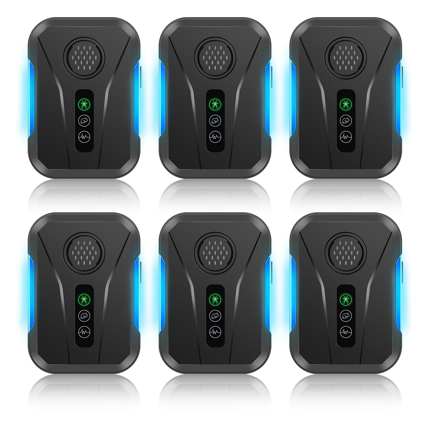 Upgraded Ultrasonic Repellent Plug in Indoor Pest Control Repellent for Mouse, Bugs, Spiders, Rodent, Roaches, Ant, Flea,Mosquito Repellent 3 Mode Switching, 6 Packs - Medaid International