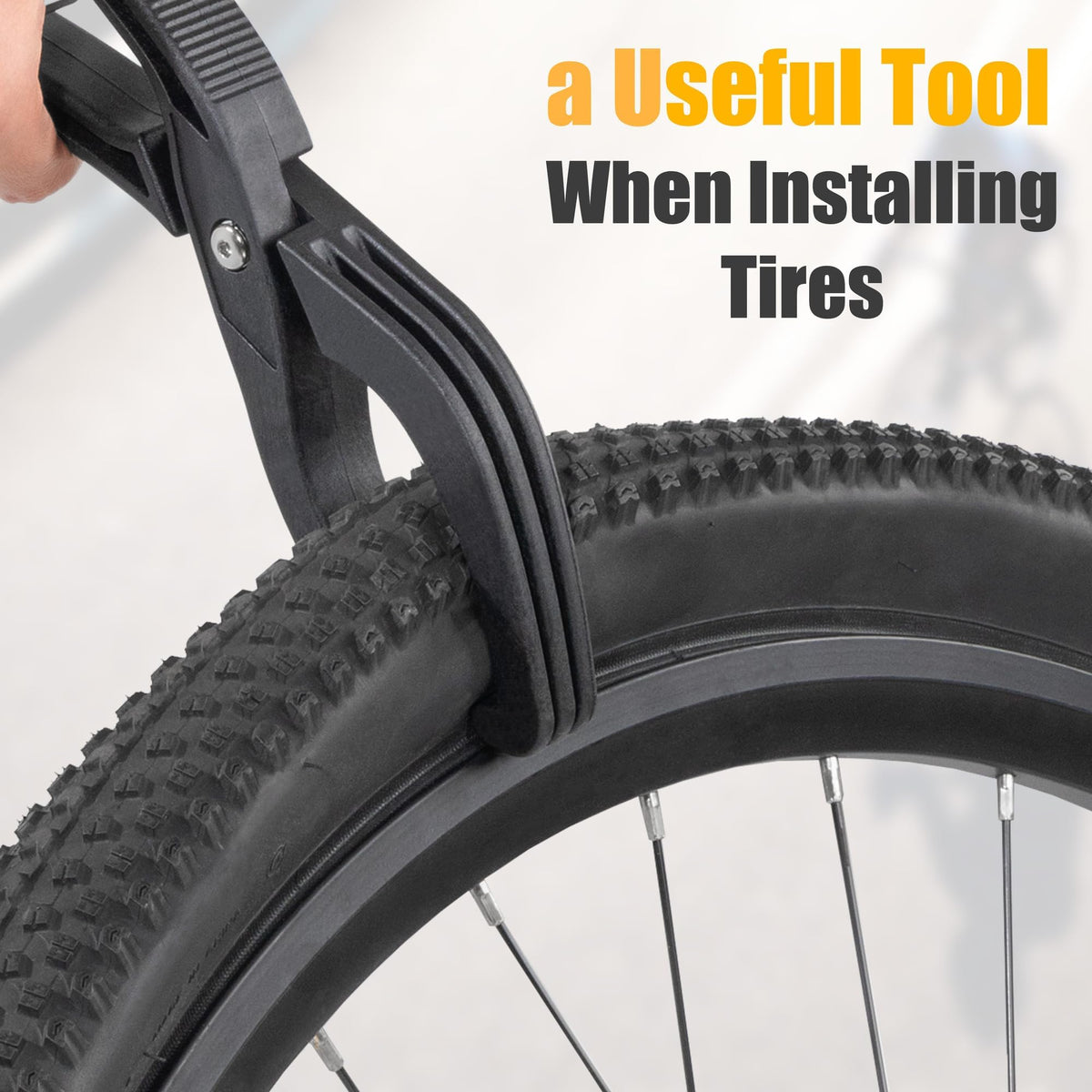 KASTWAVE Bike Tire Lever Tool with Anti-Slip Grip - Easy Install for Stubborn Wire Bead Tires - Durable Cycling Repair Equipment