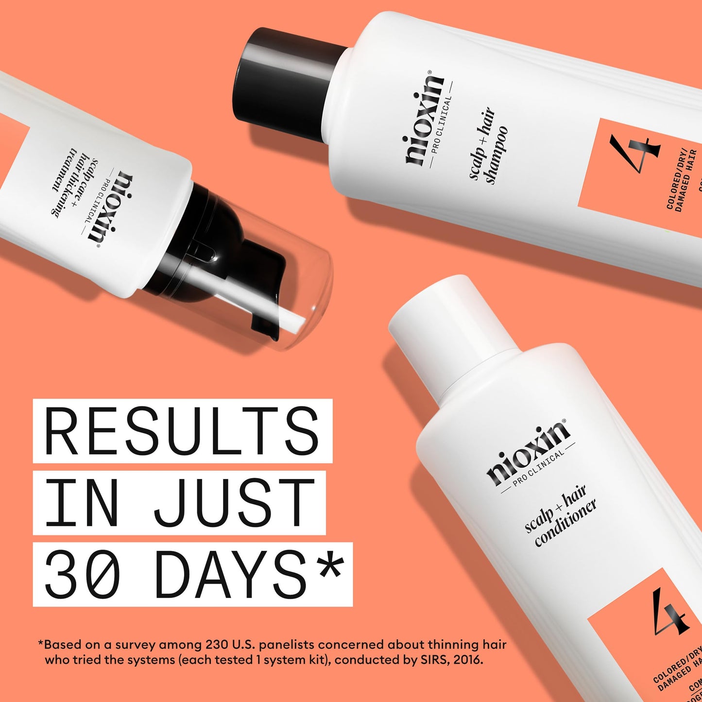 Nioxin System Kit 4 + Thickening Spray, For Color Treated Hair with Progressed Thinning, Full Size (3 Month Supply) - Medaid International