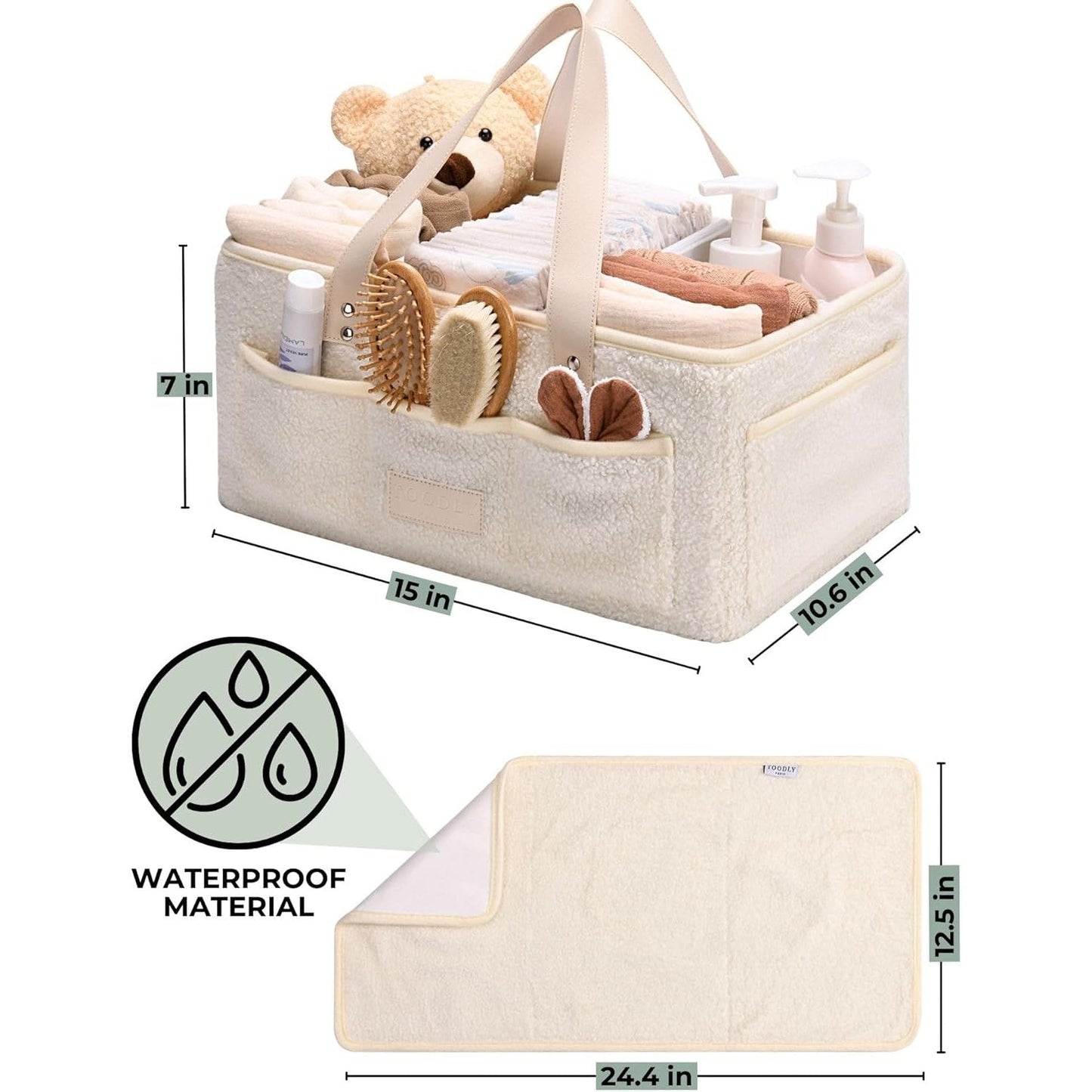 Little Baby Diaper Caddy Basket - Teddy